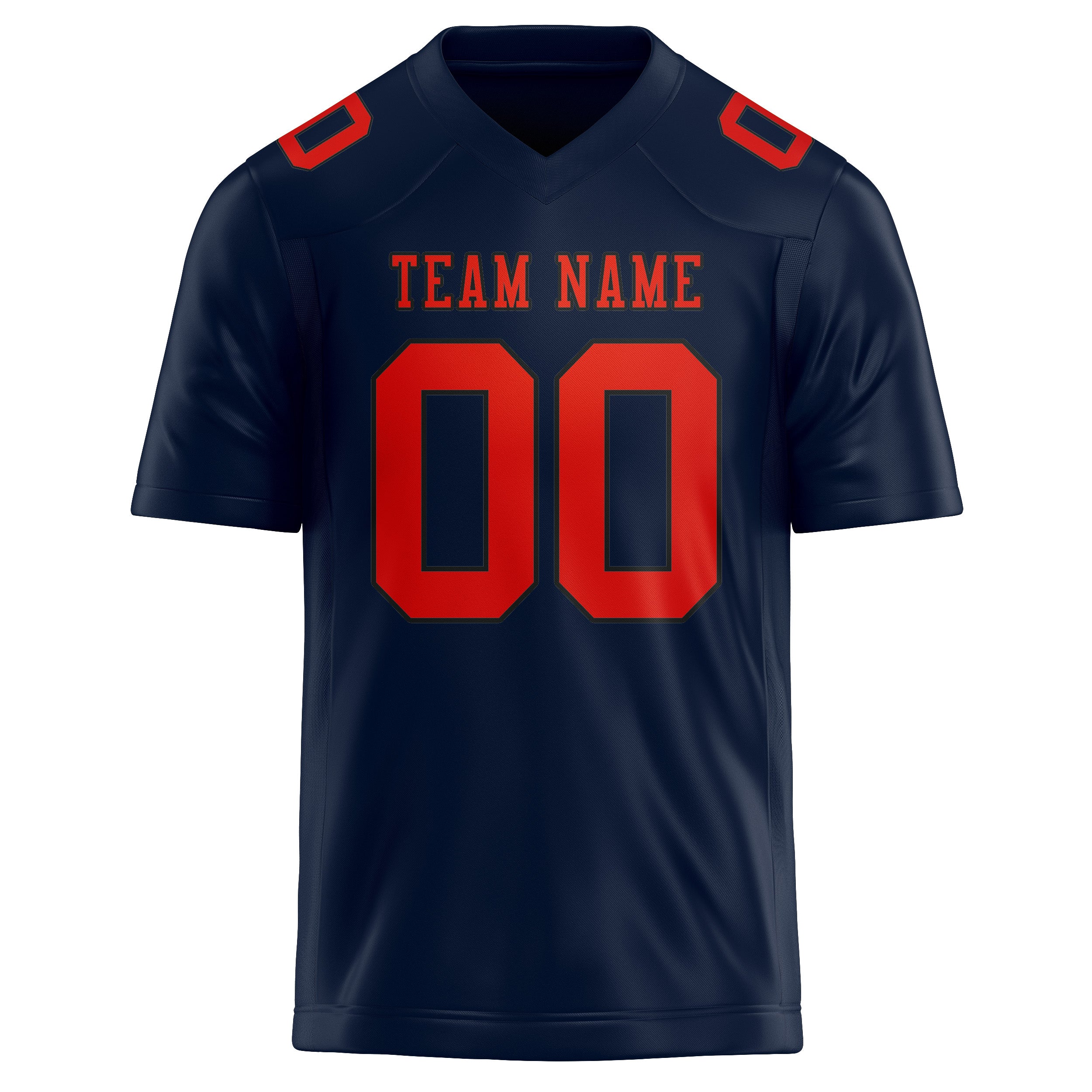 Custom Navy Orange Red Football Jersey