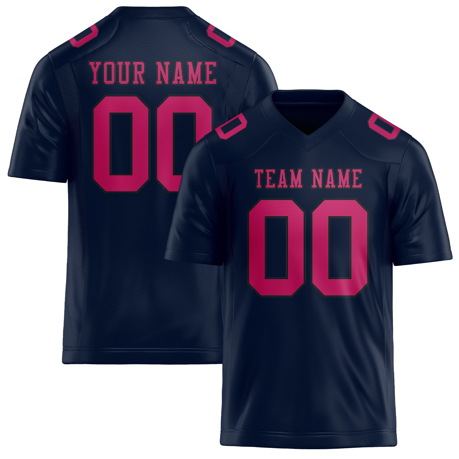 Custom Navy Pink Football Jersey