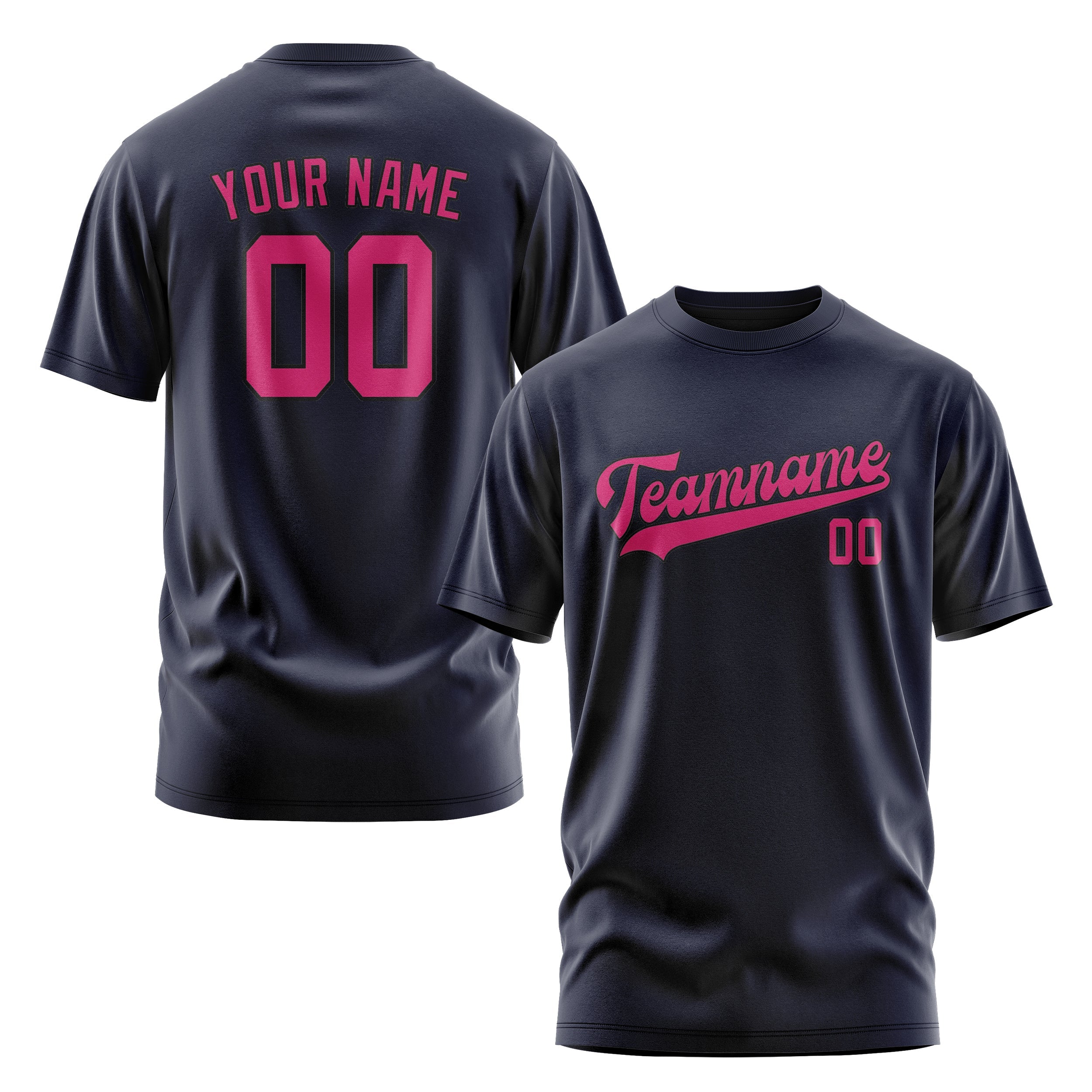 Custom Navy Pink T-Shirt
