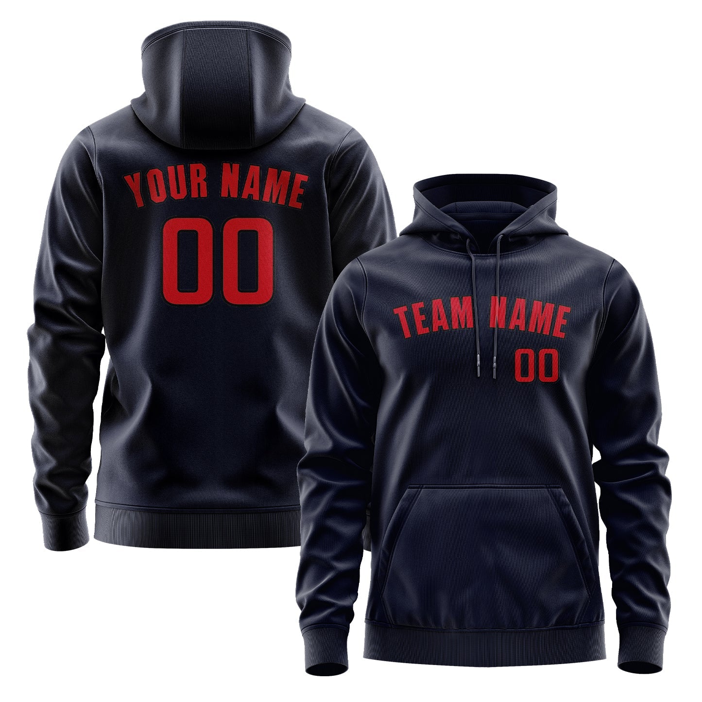 Custom Navy Red Hoodie