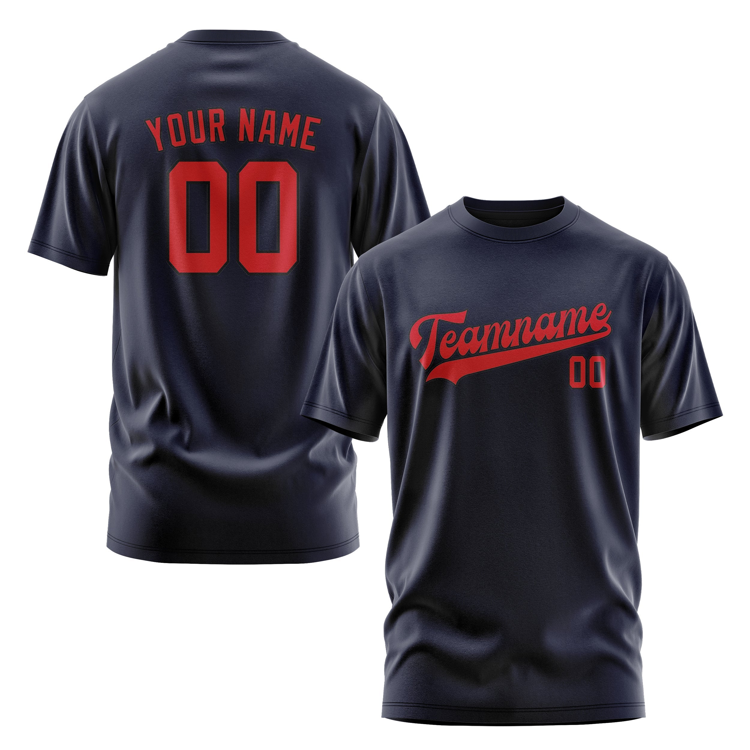 Custom Navy Red T-Shirt