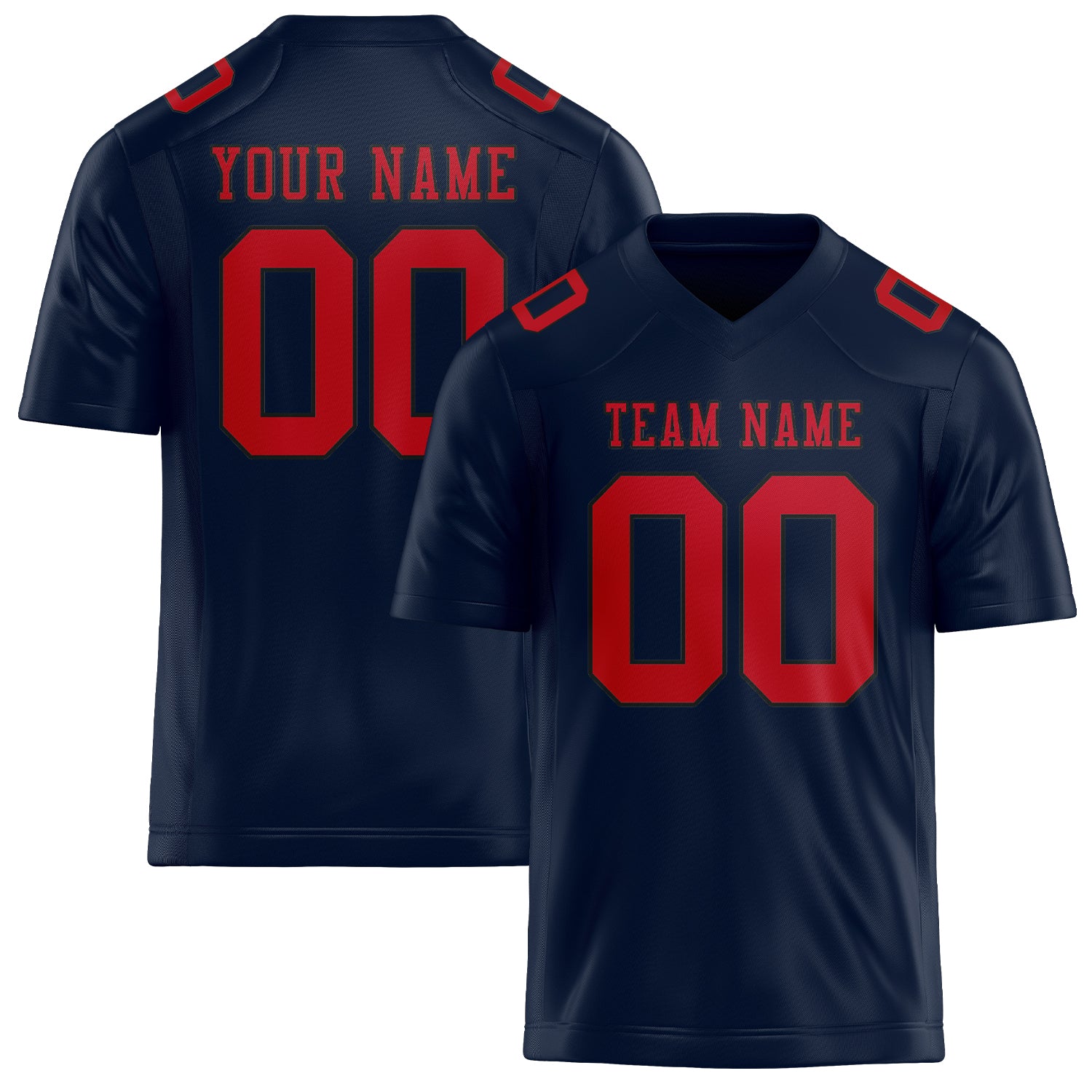 Custom Navy Red Football Jersey