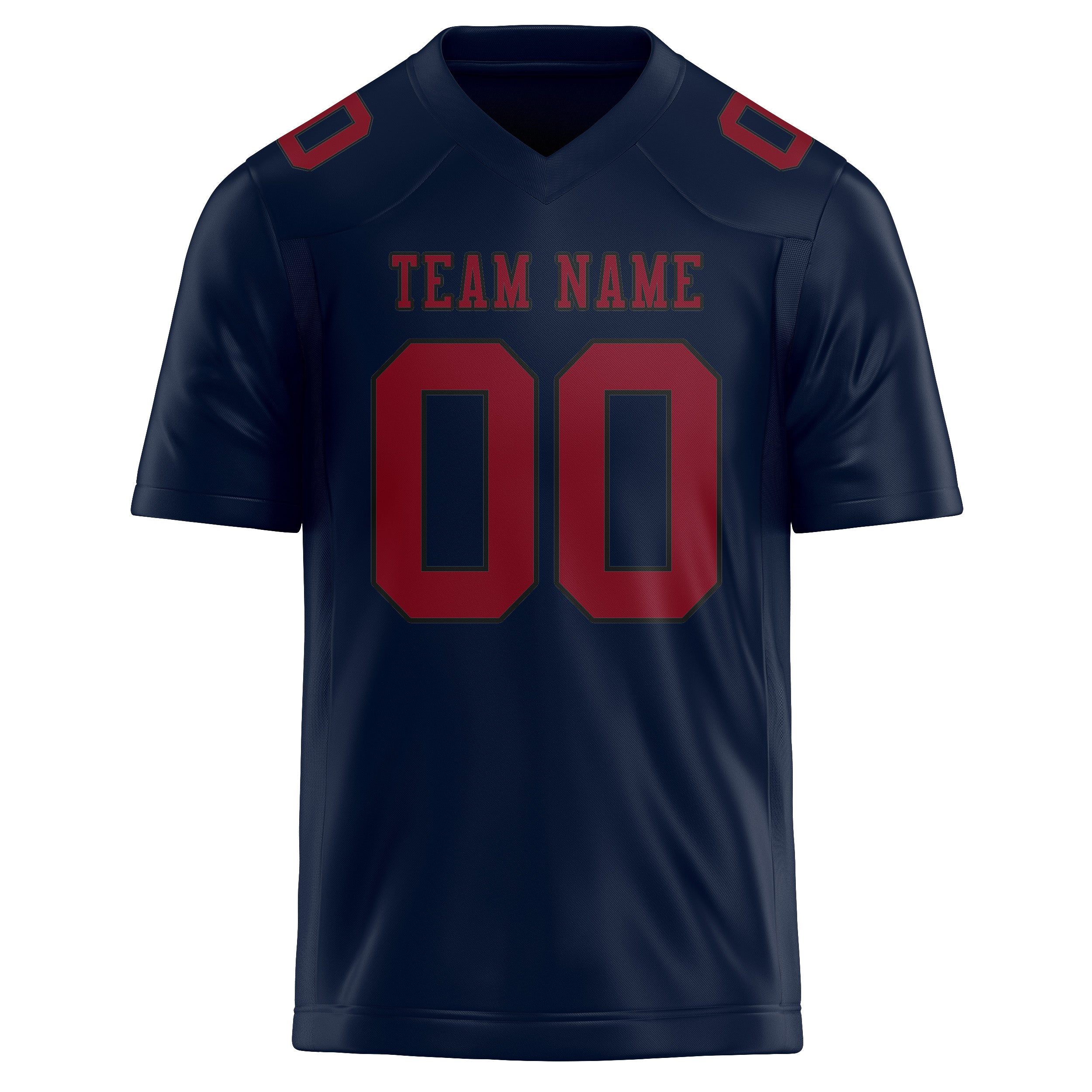 Custom Navy Crimson Red Football Jersey