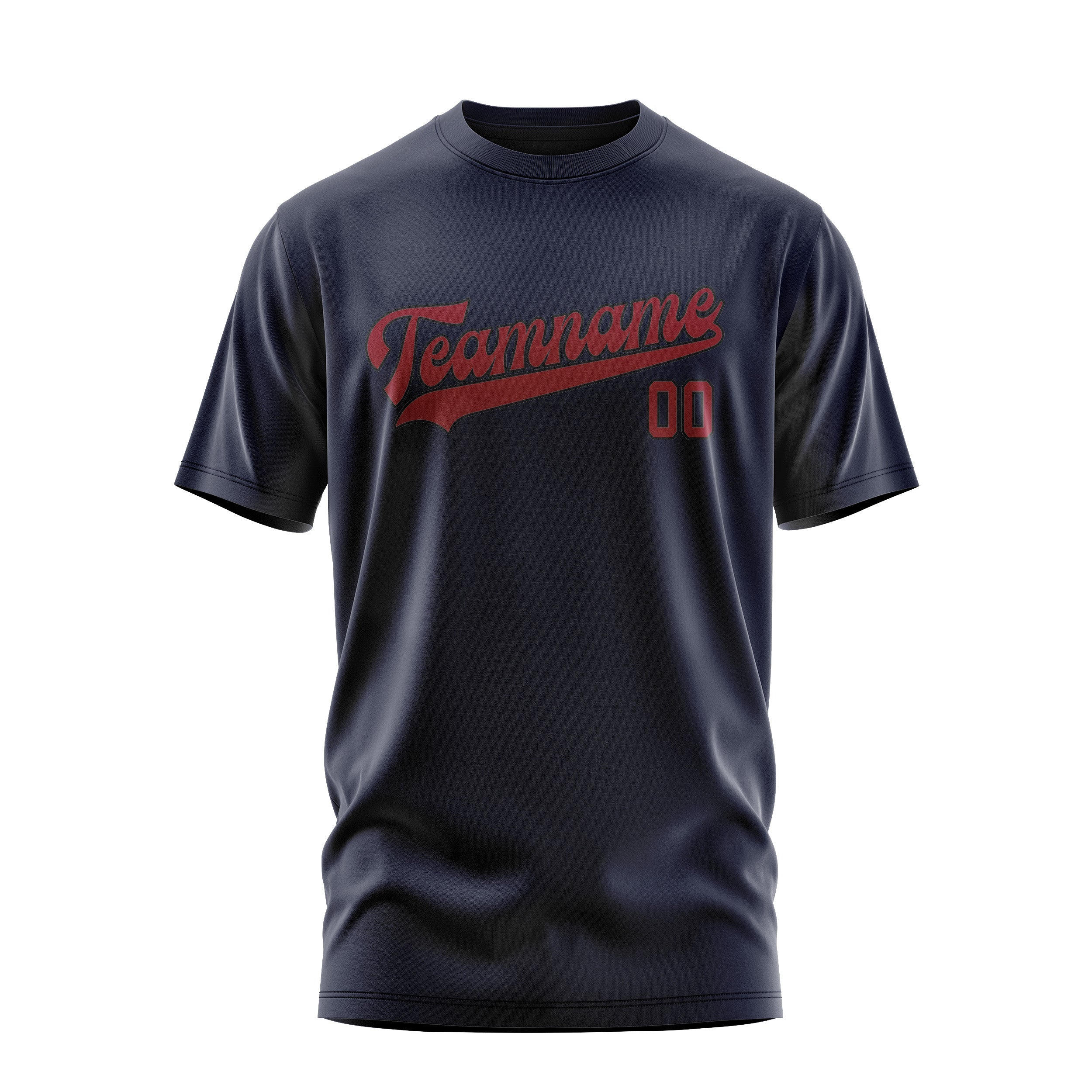 Custom Navy Crimson Red T-Shirt