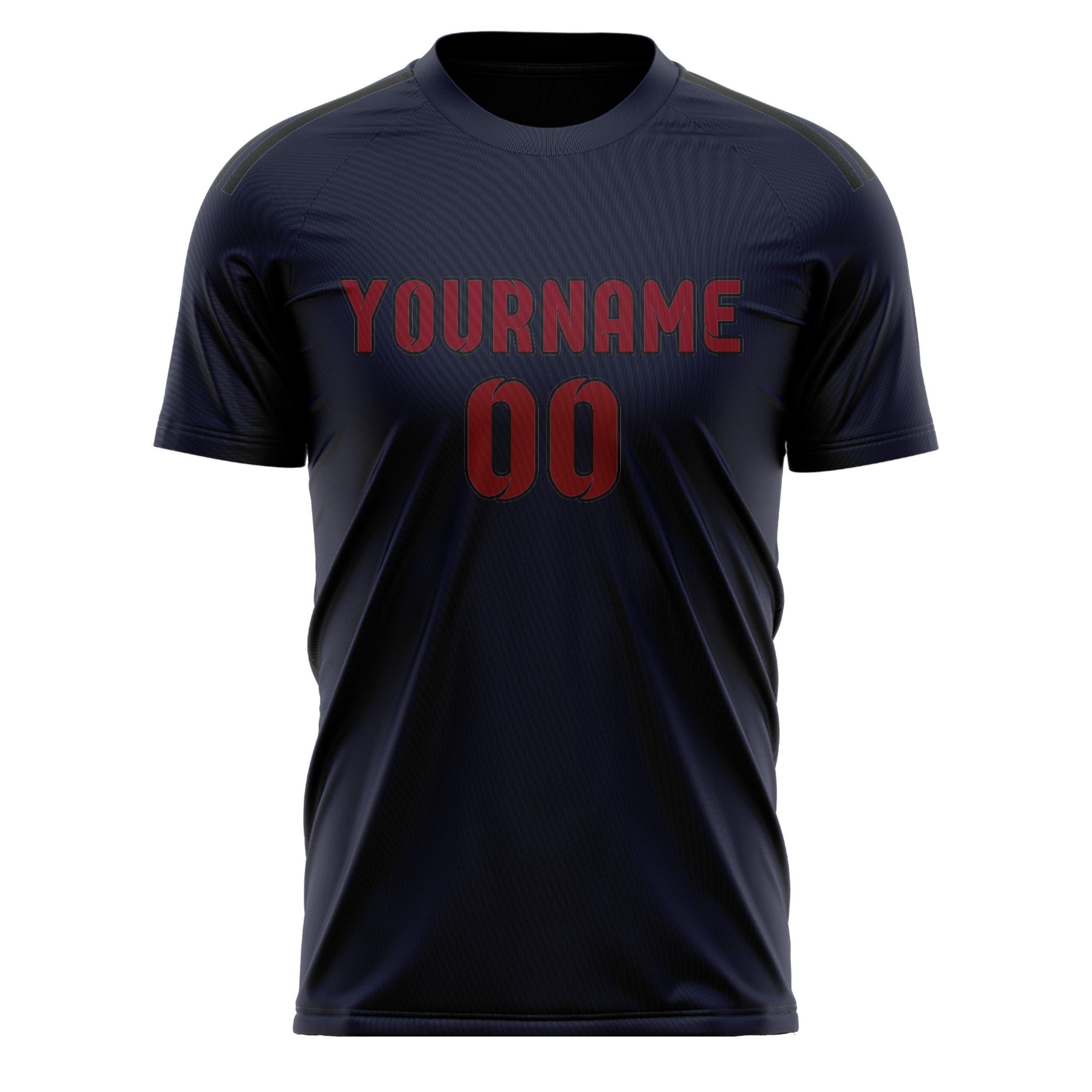 Custom Navy Crimson Red Soccer Jersey