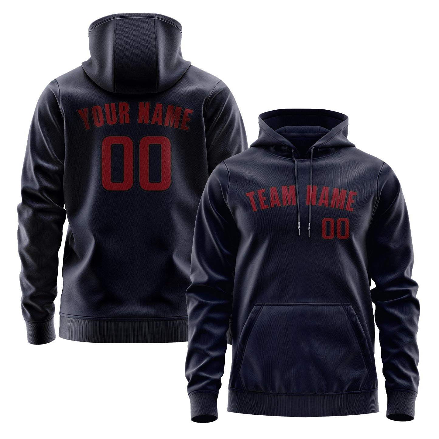 Custom Navy Crimson Red Hoodie