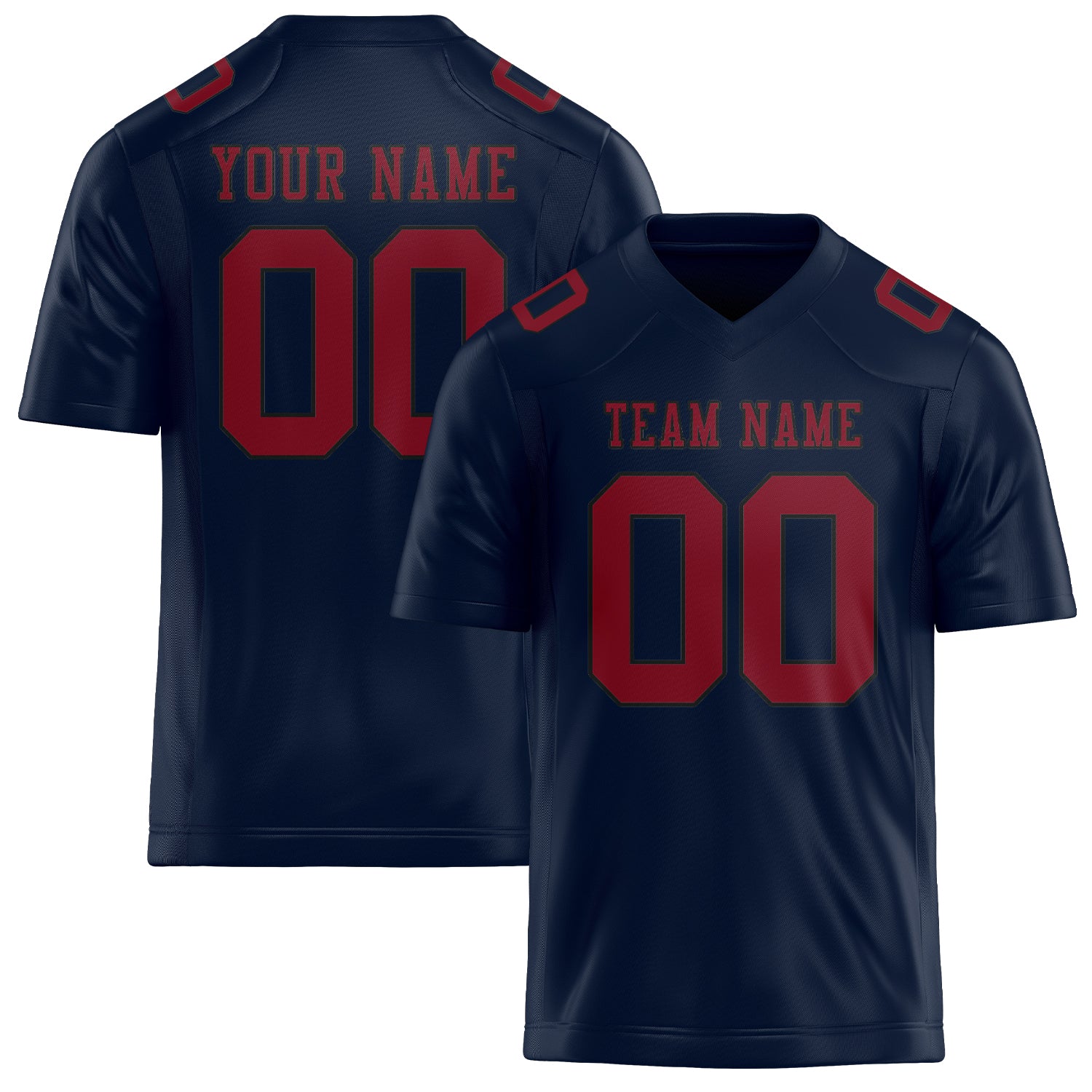 Custom Navy Crimson Red Football Jersey