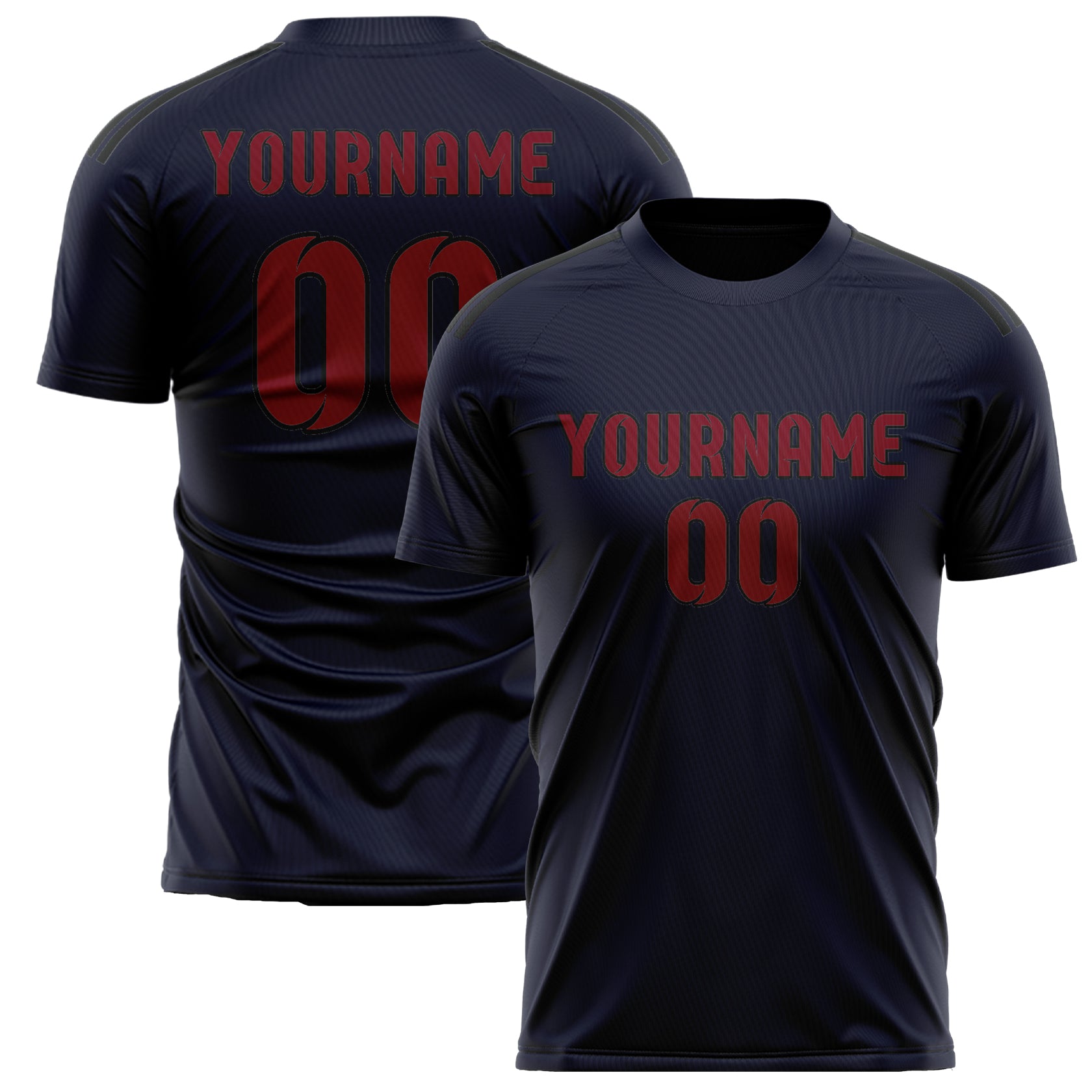 Custom Navy Crimson Red Soccer Jersey