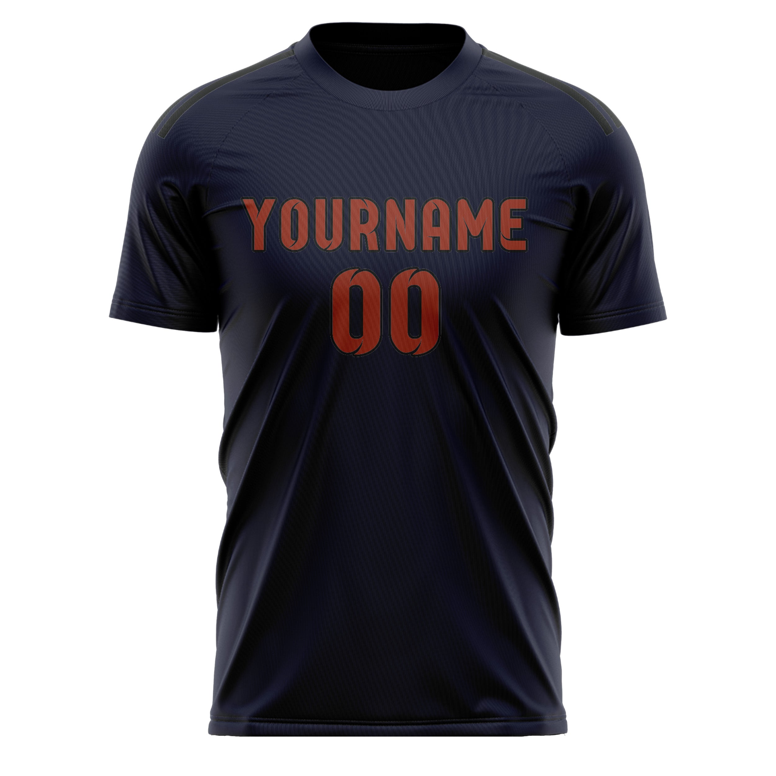 Custom Navy Coral Red Soccer Jersey