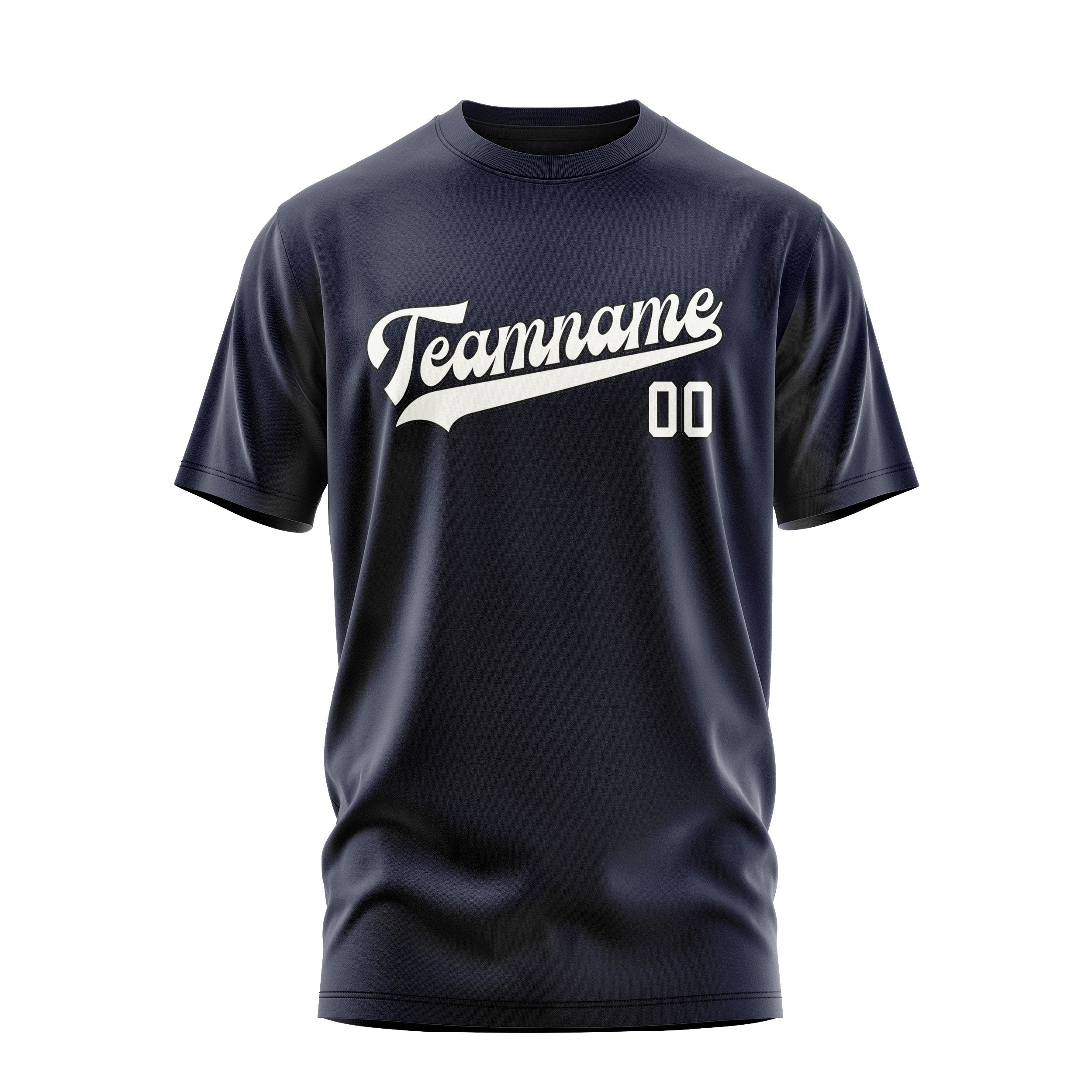 Custom Navy White T-Shirt
