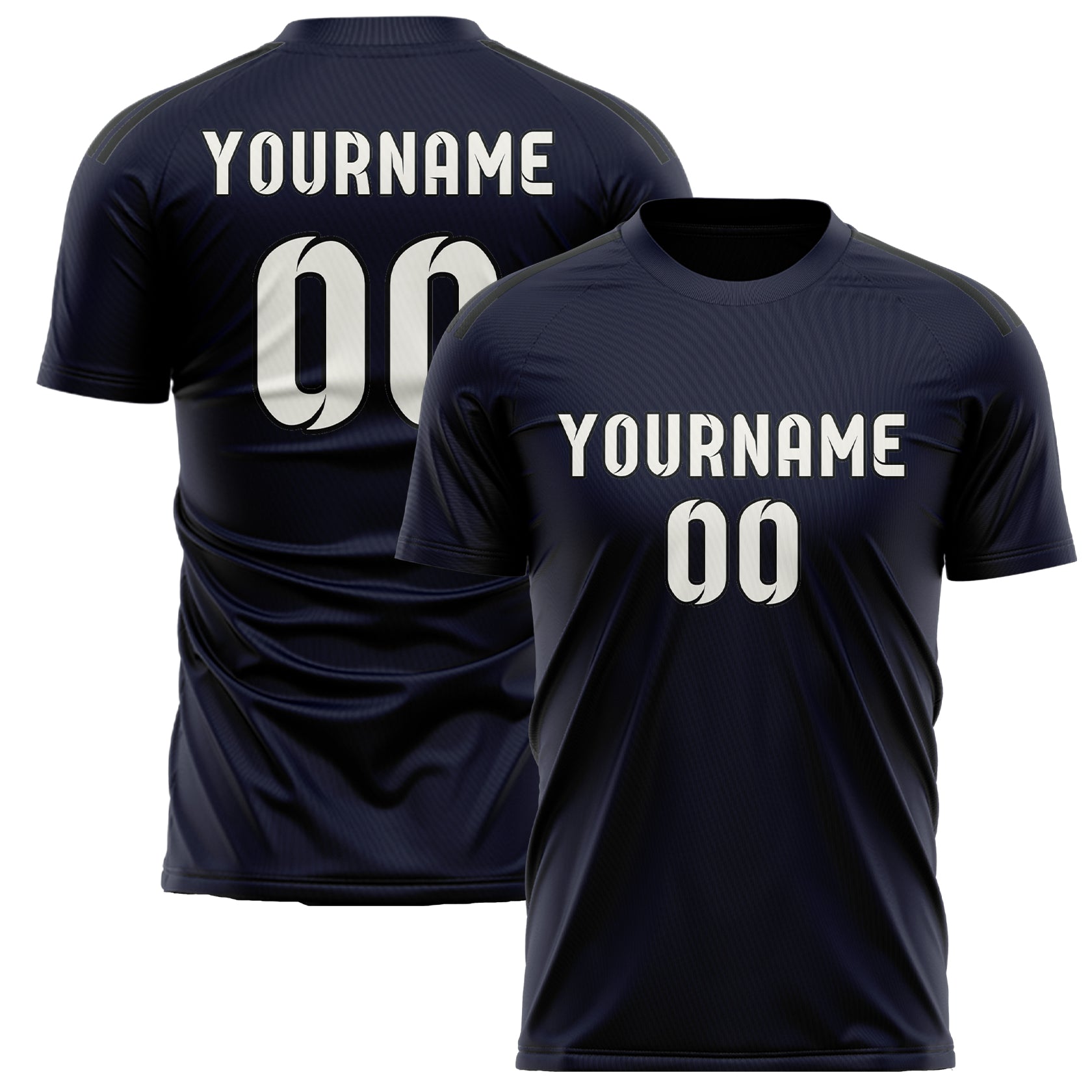 Custom Navy White Soccer Jersey