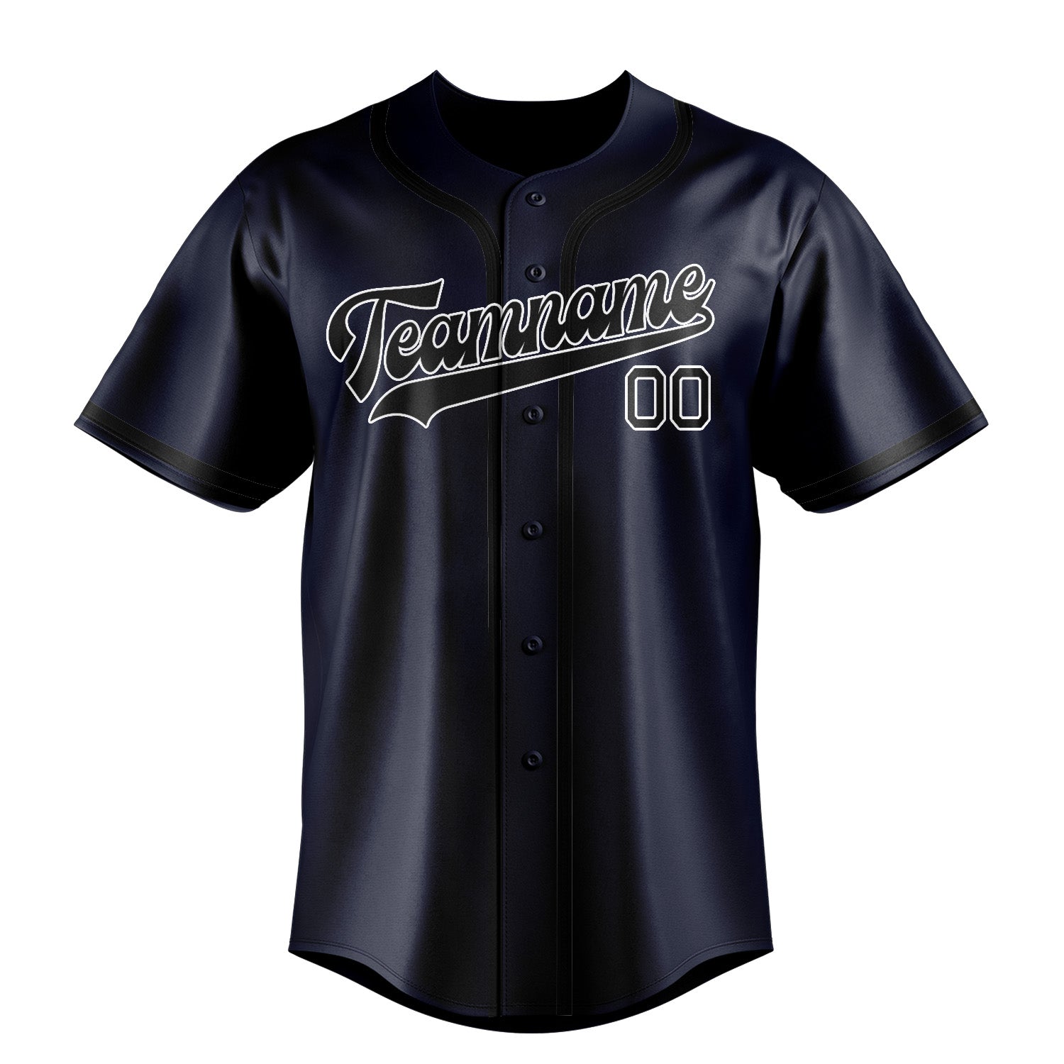 Custom Navy Black Baseball Jersey