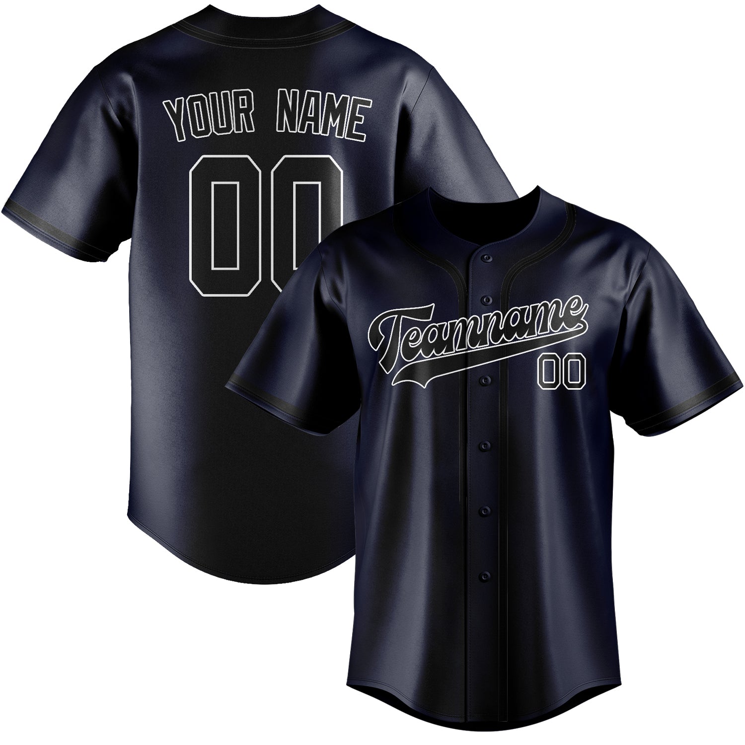 Custom Navy Black Baseball Jersey