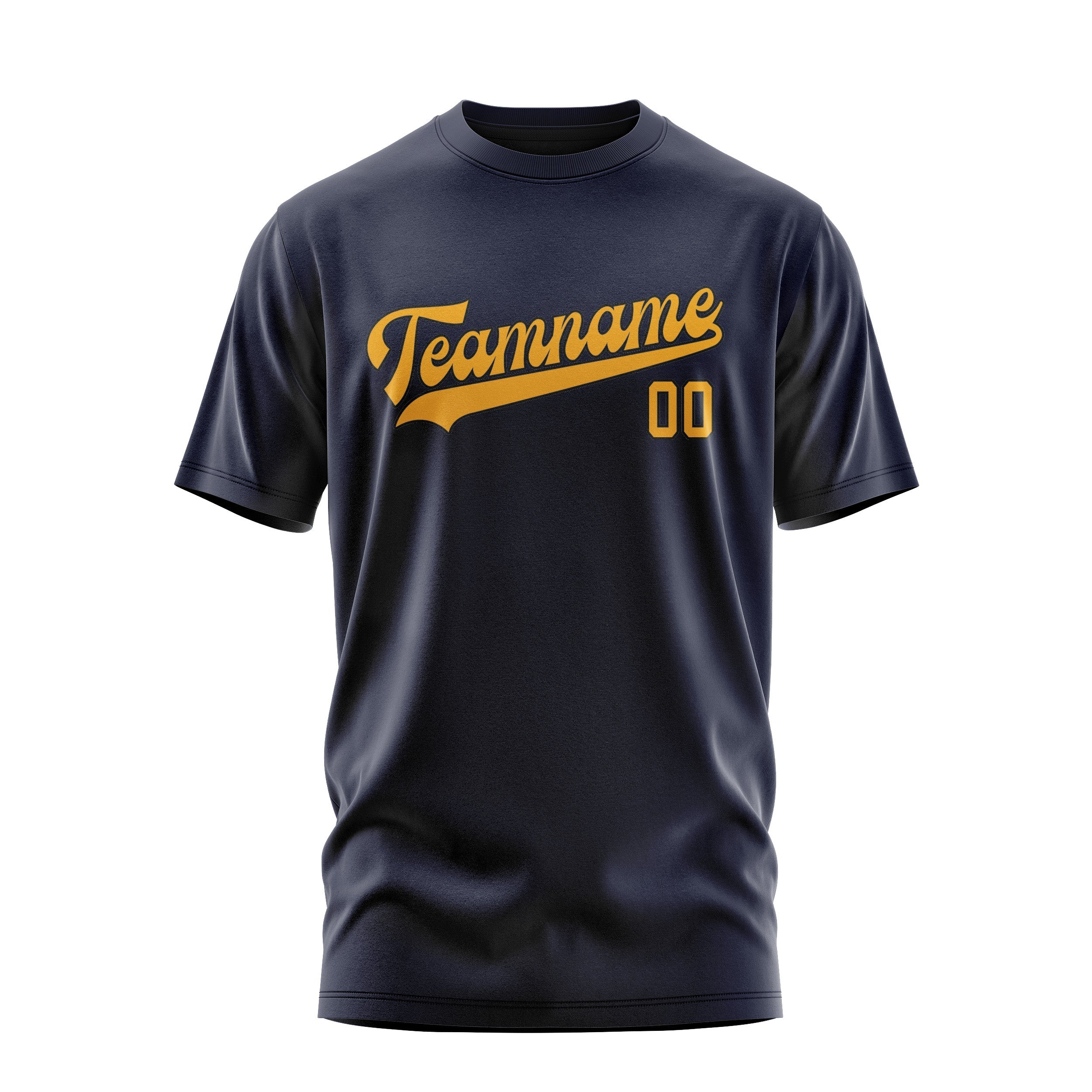 Custom Navy Yellow T-Shirt