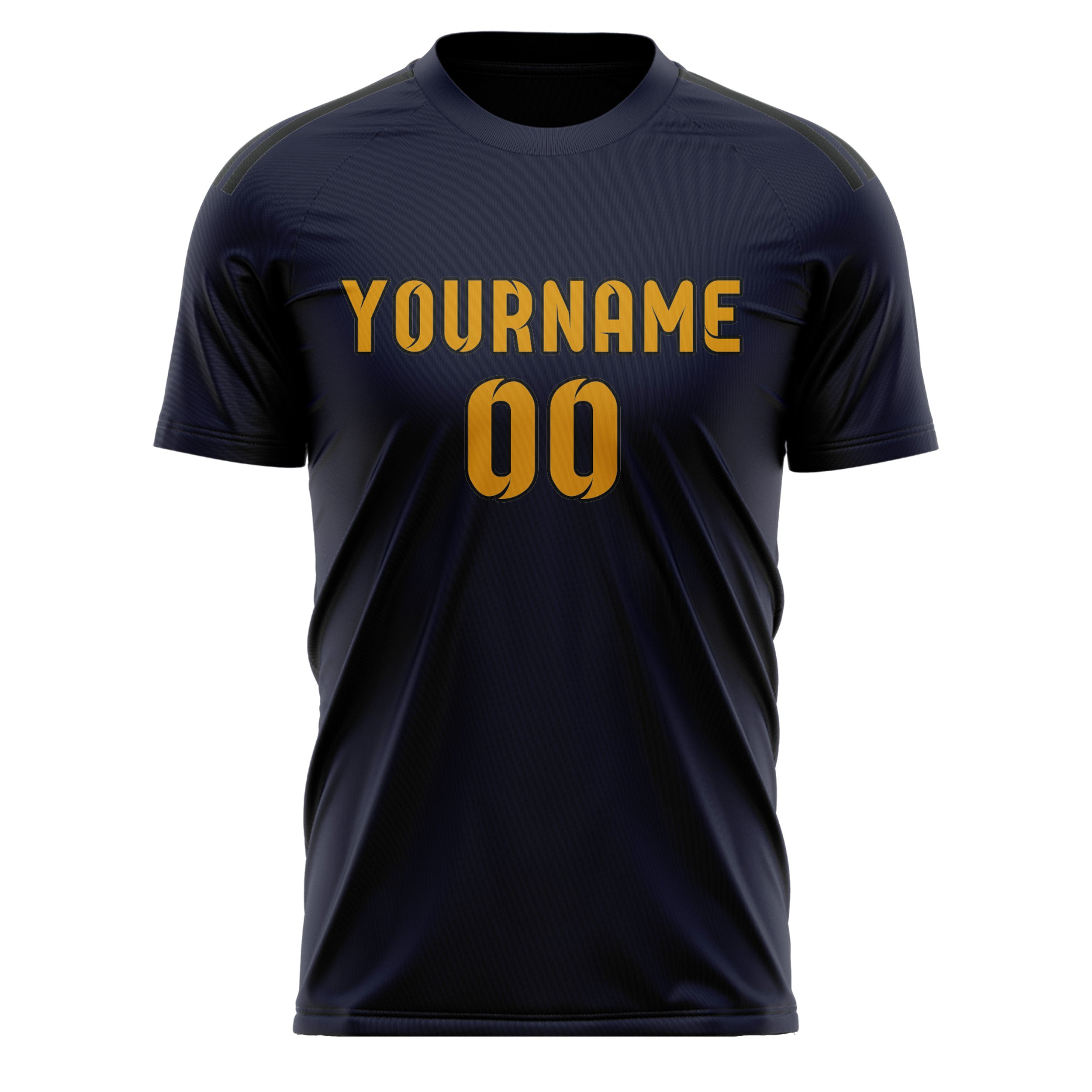 Custom Navy Yellow Soccer Jersey