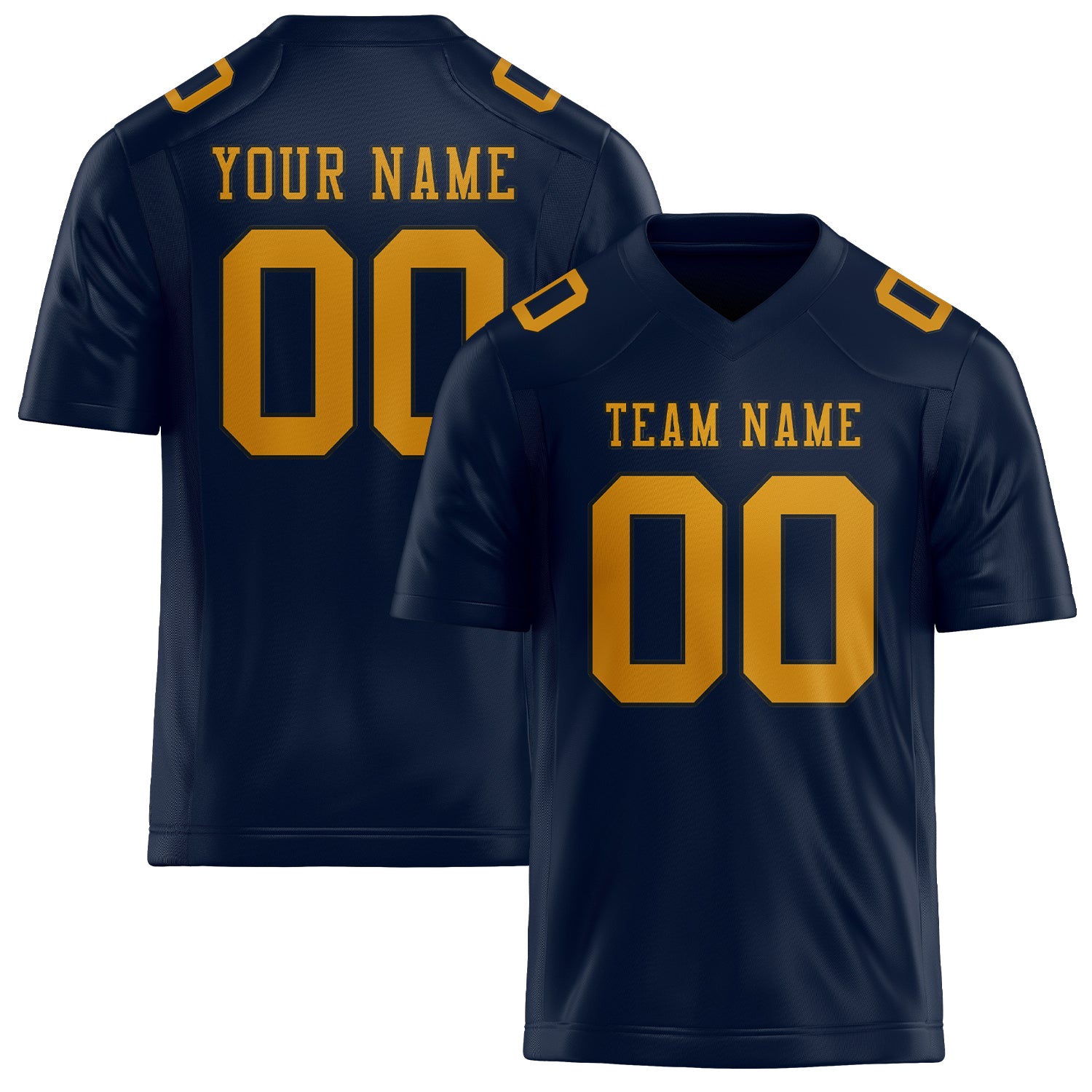 Custom Navy Yellow Football Jersey