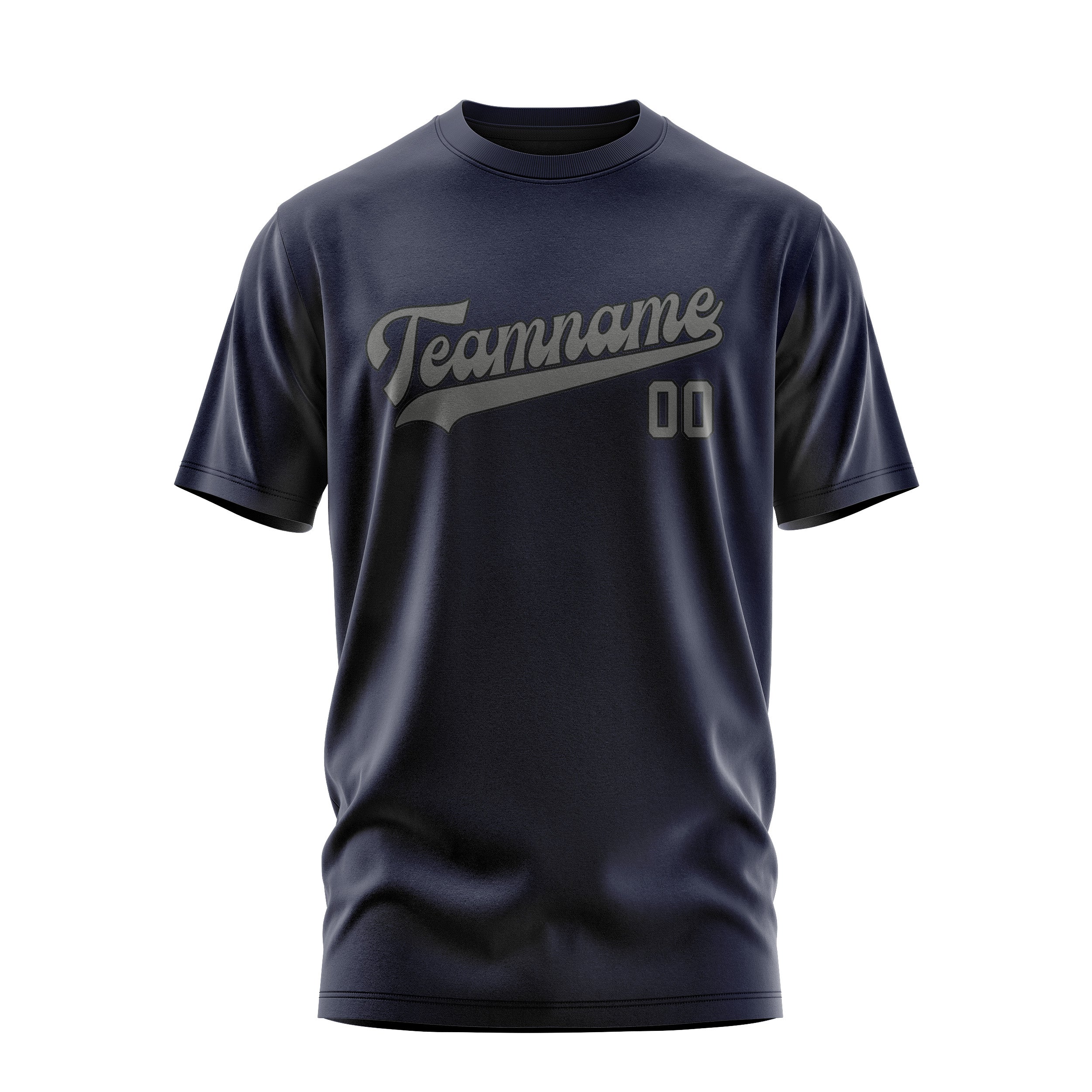 Custom Navy Dark Grey T-Shirt