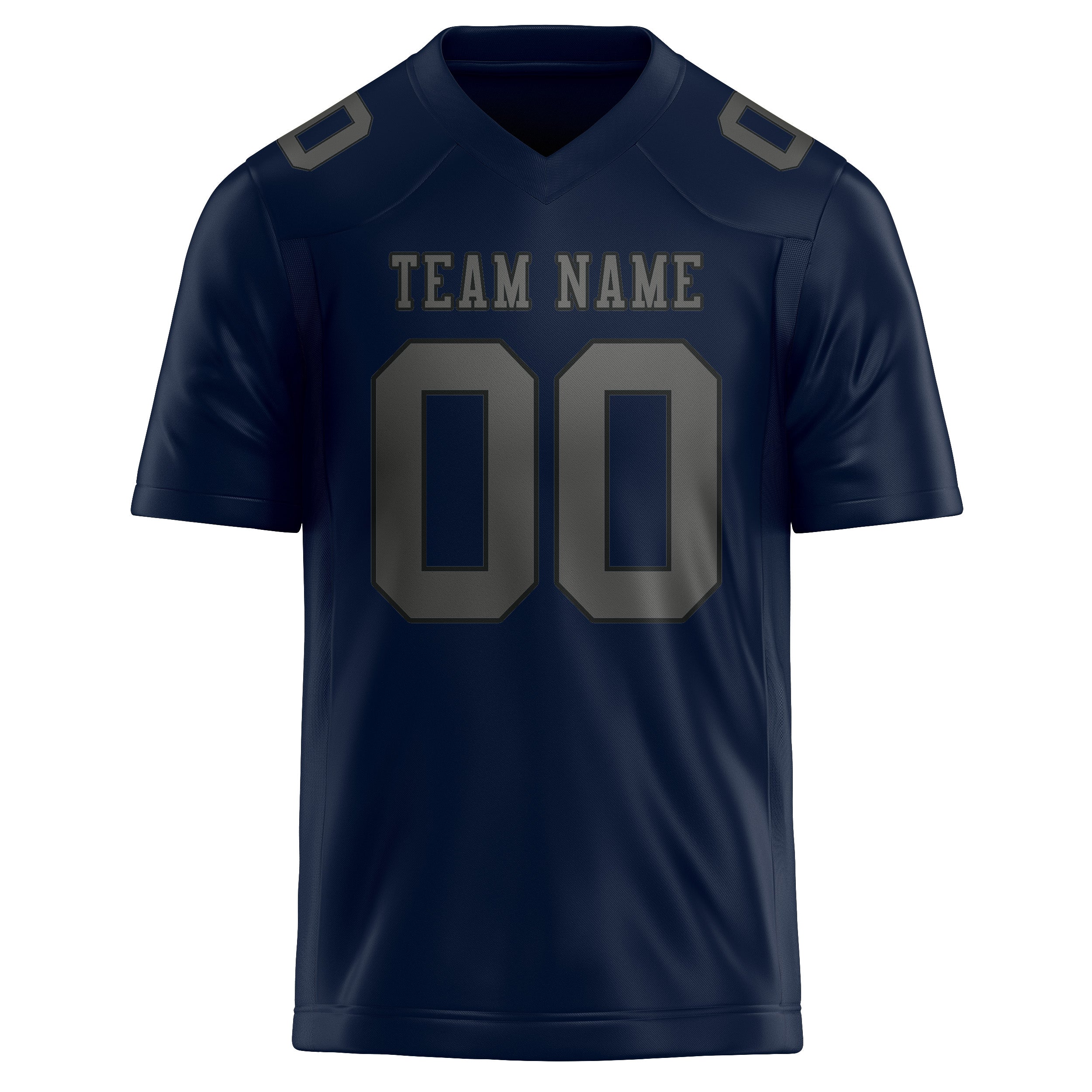 Custom Navy Dark Grey Football Jersey