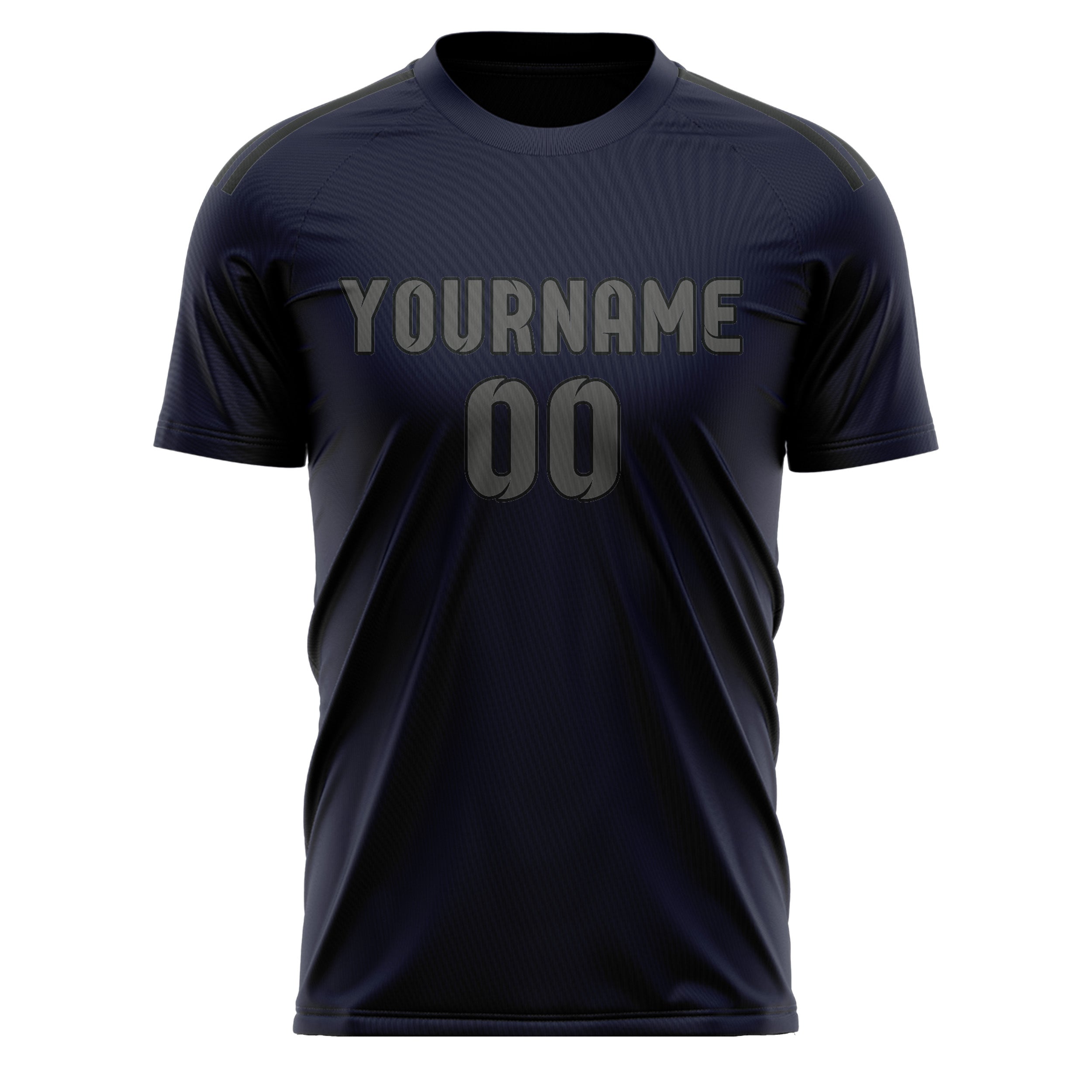 Custom Navy Dark Grey Soccer Jersey