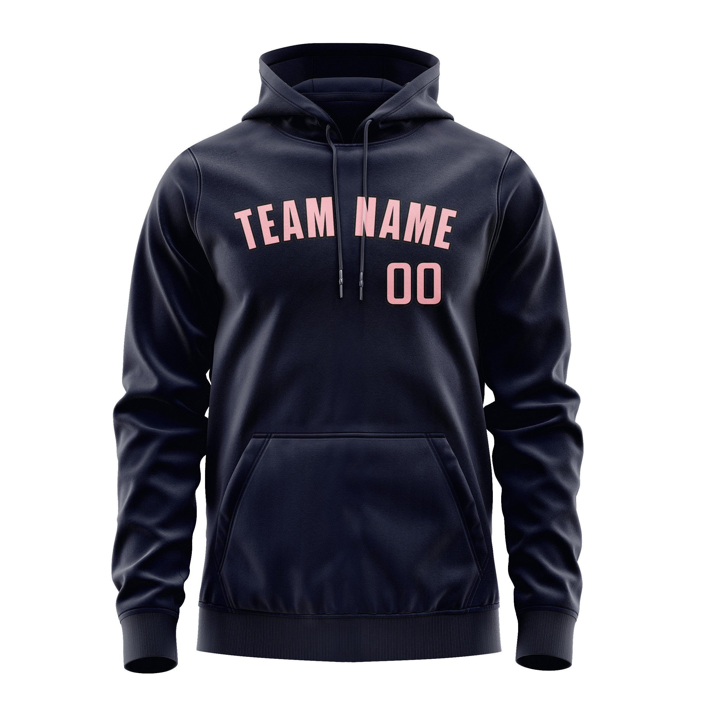 Custom Navy Light Pink Hoodie