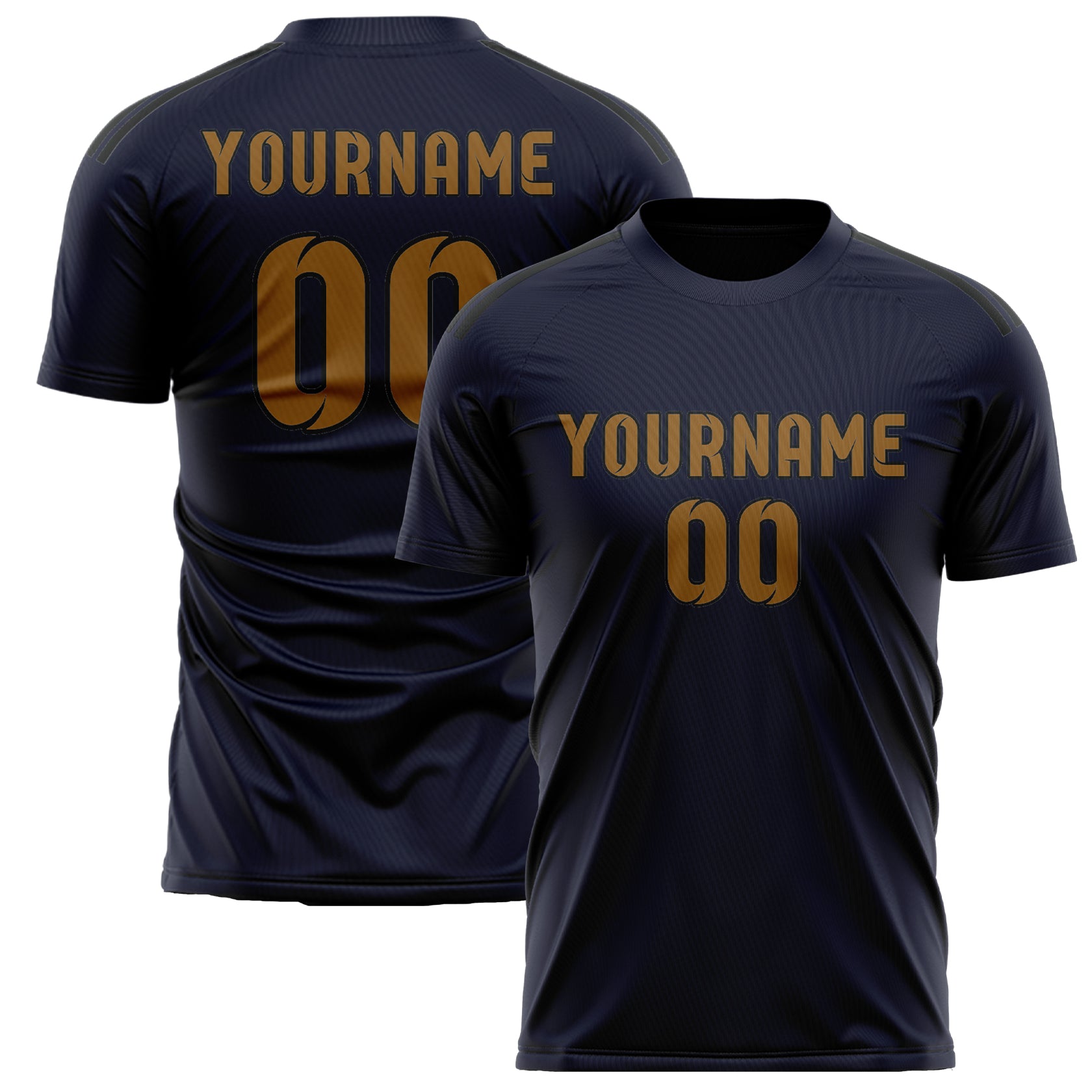 Custom Navy Khaki Soccer Jersey