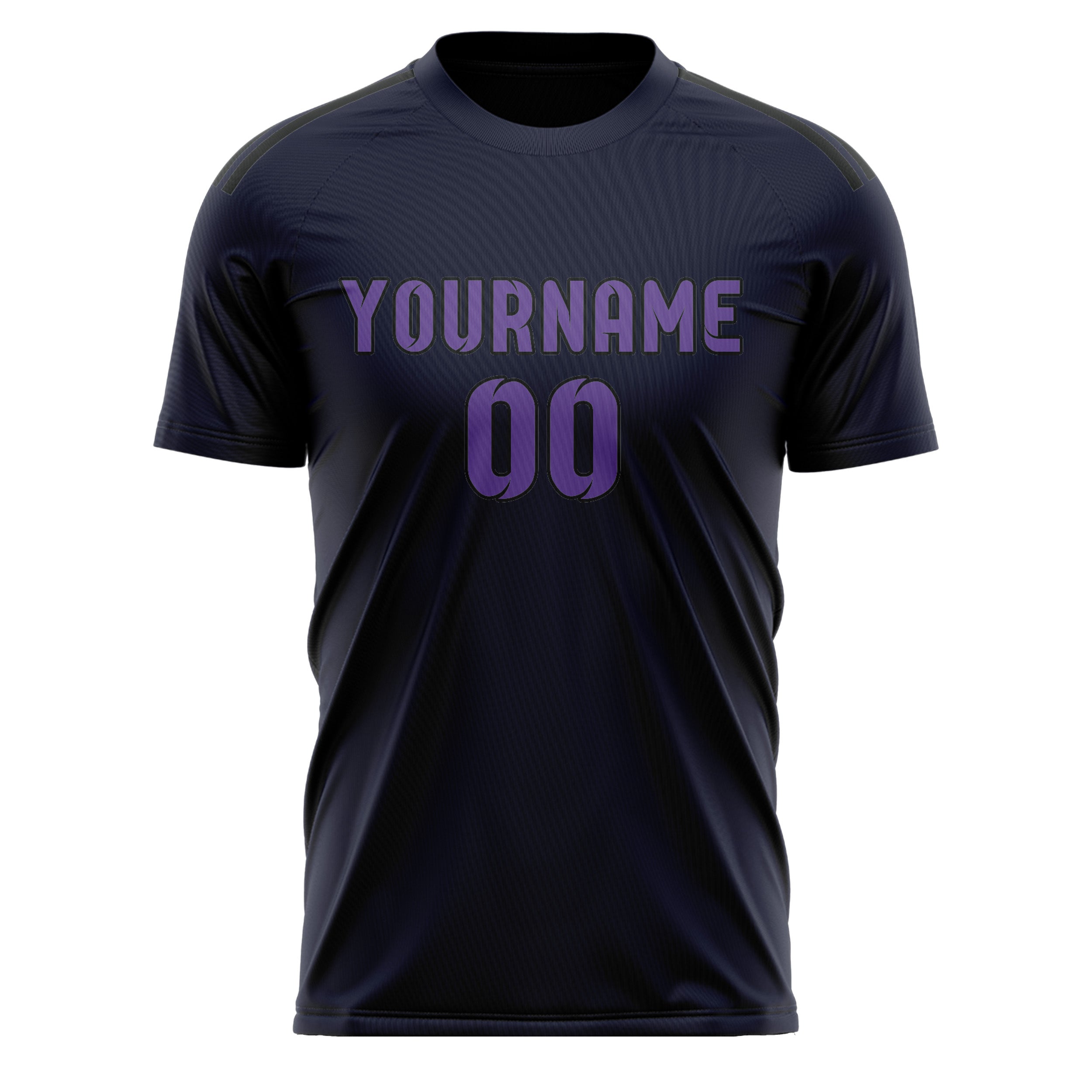 Custom Navy Light Purple Soccer Jersey