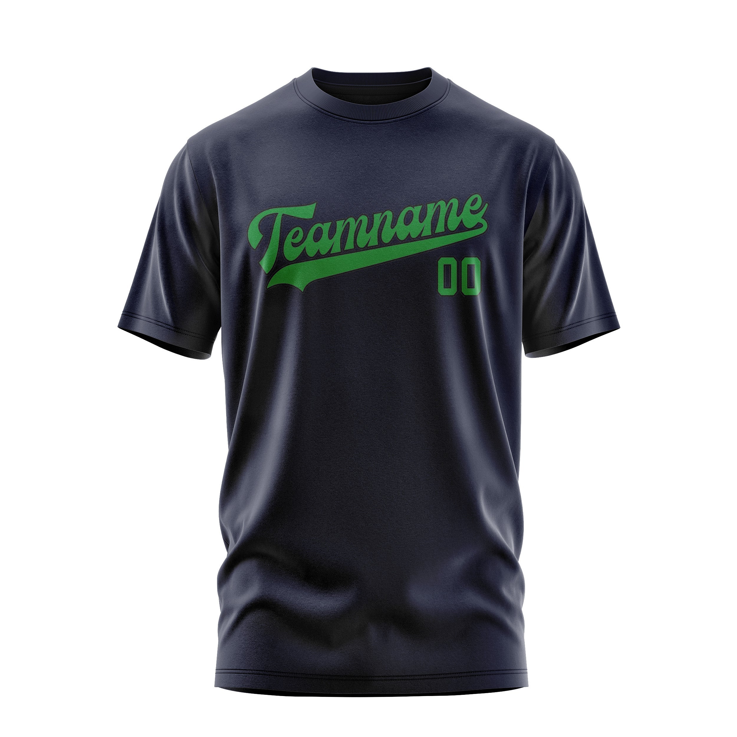 Custom Navy Emerald Green T-Shirt