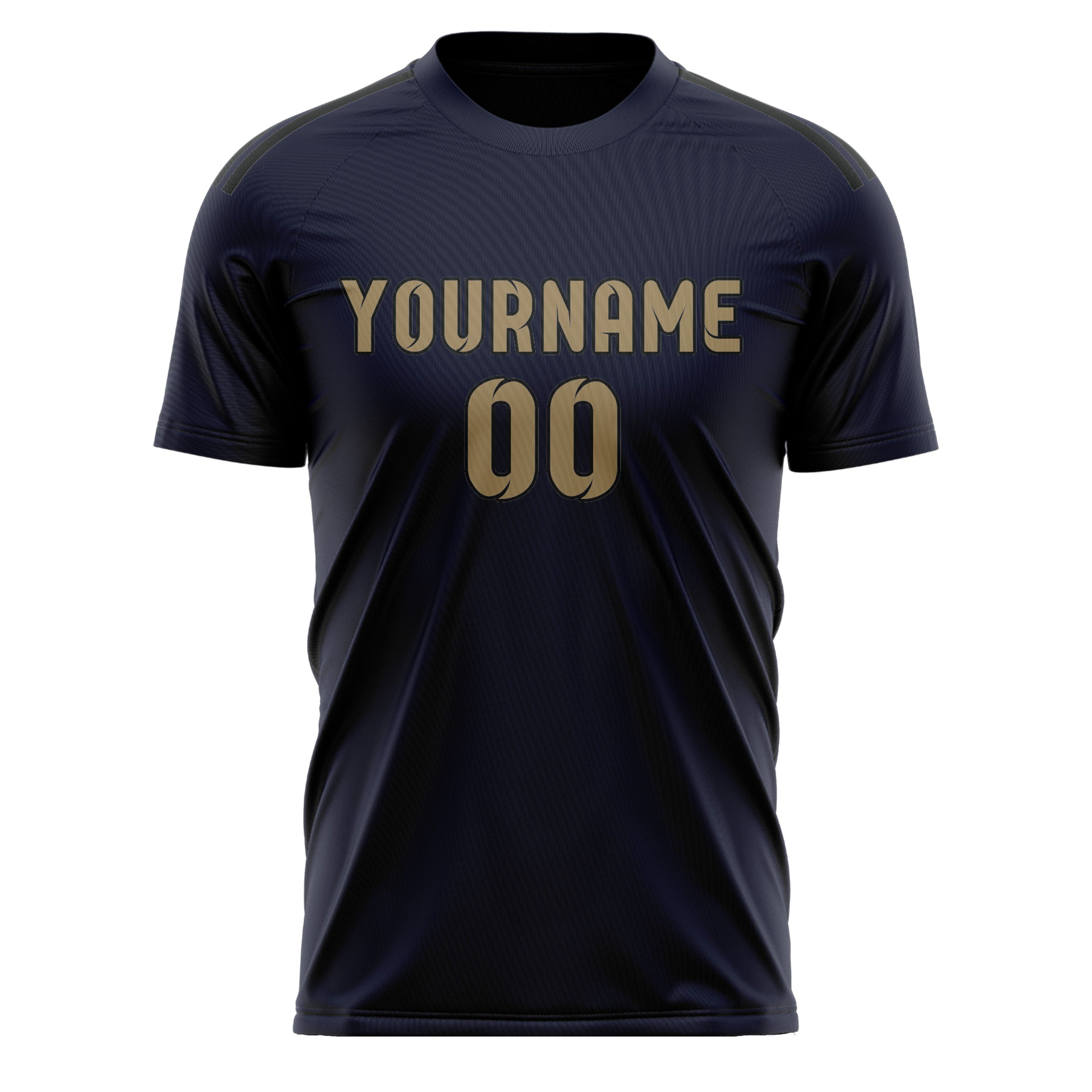 Custom Navy Light Khaki Soccer Jersey