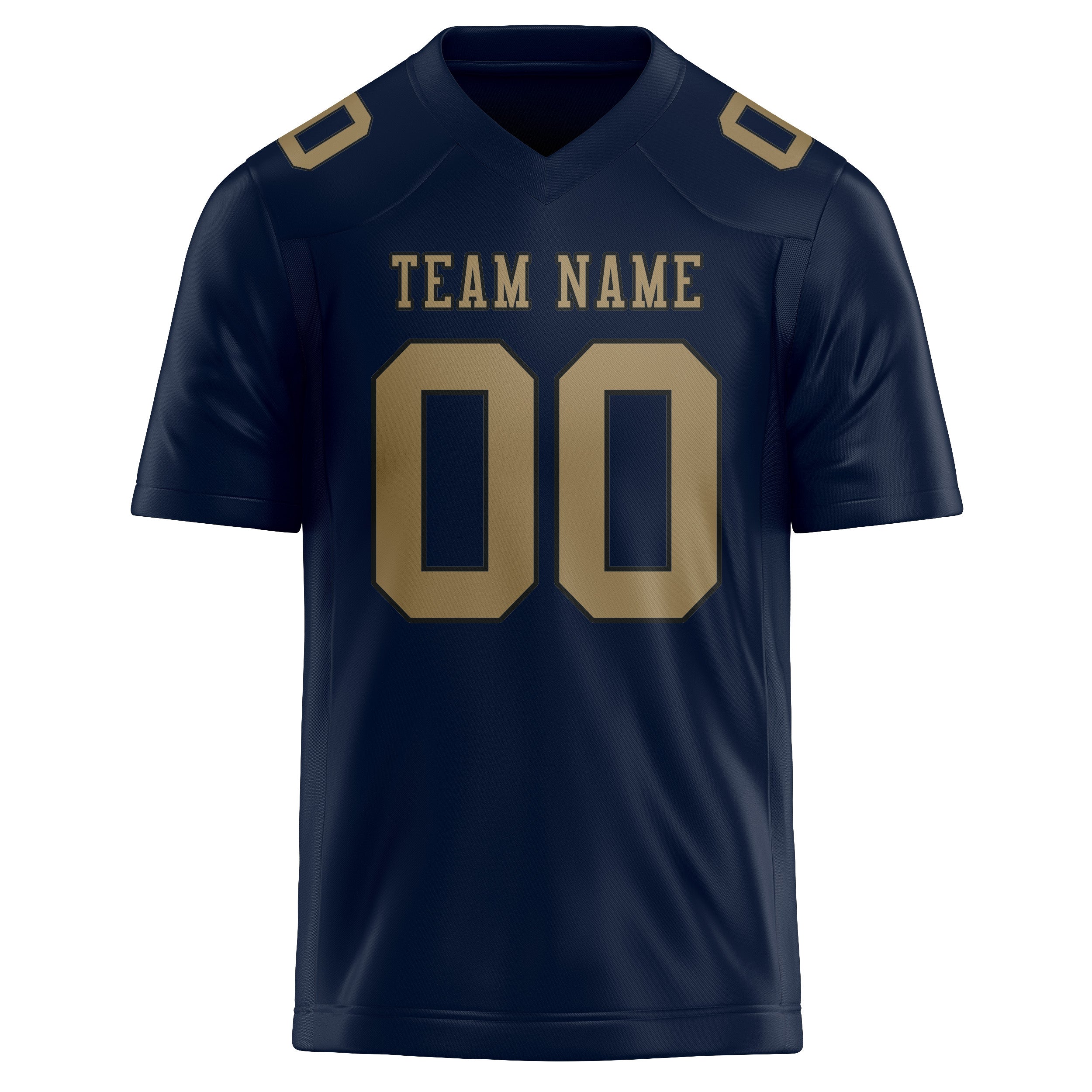Custom Navy Light Khaki Football Jersey