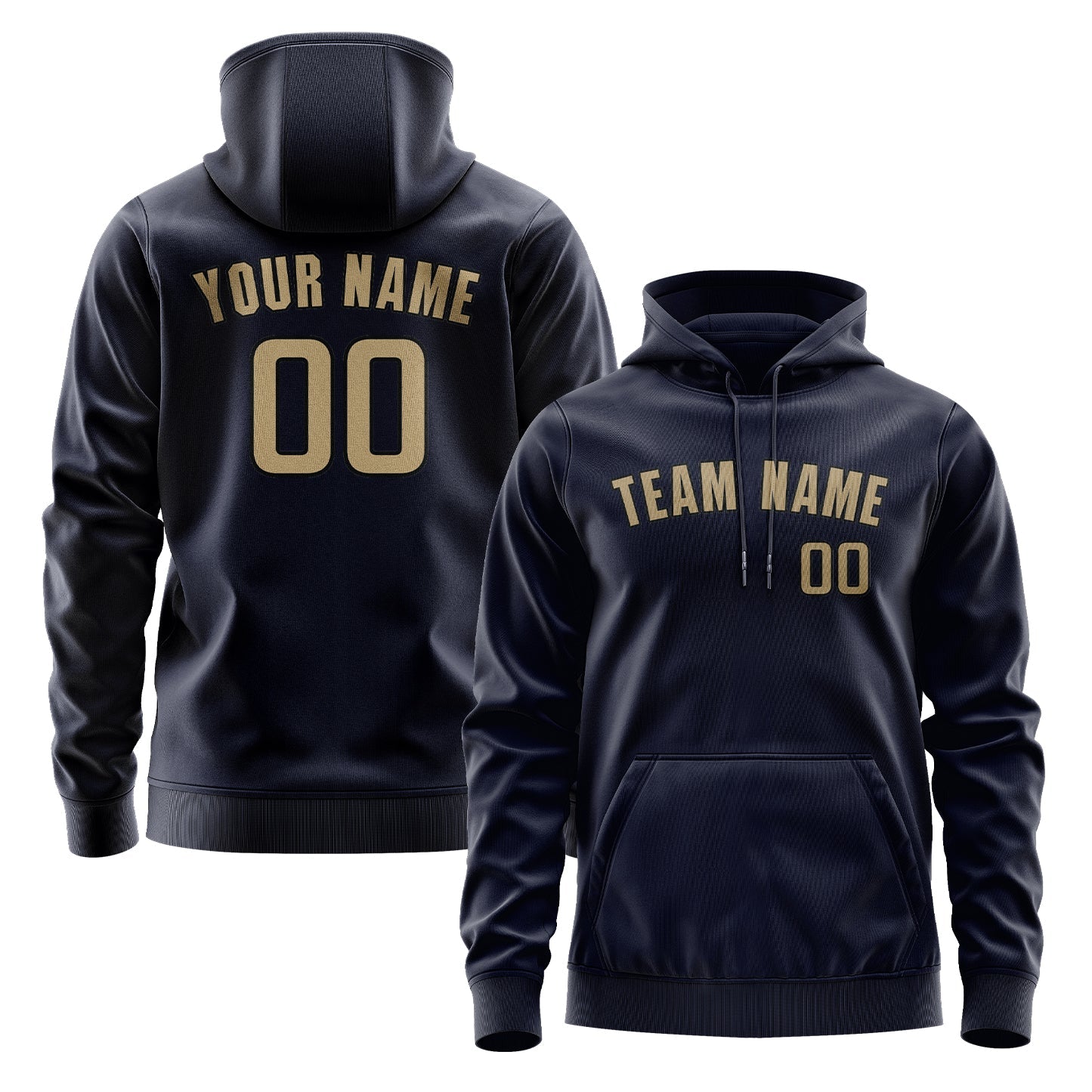 Custom Navy Light Khaki Hoodie