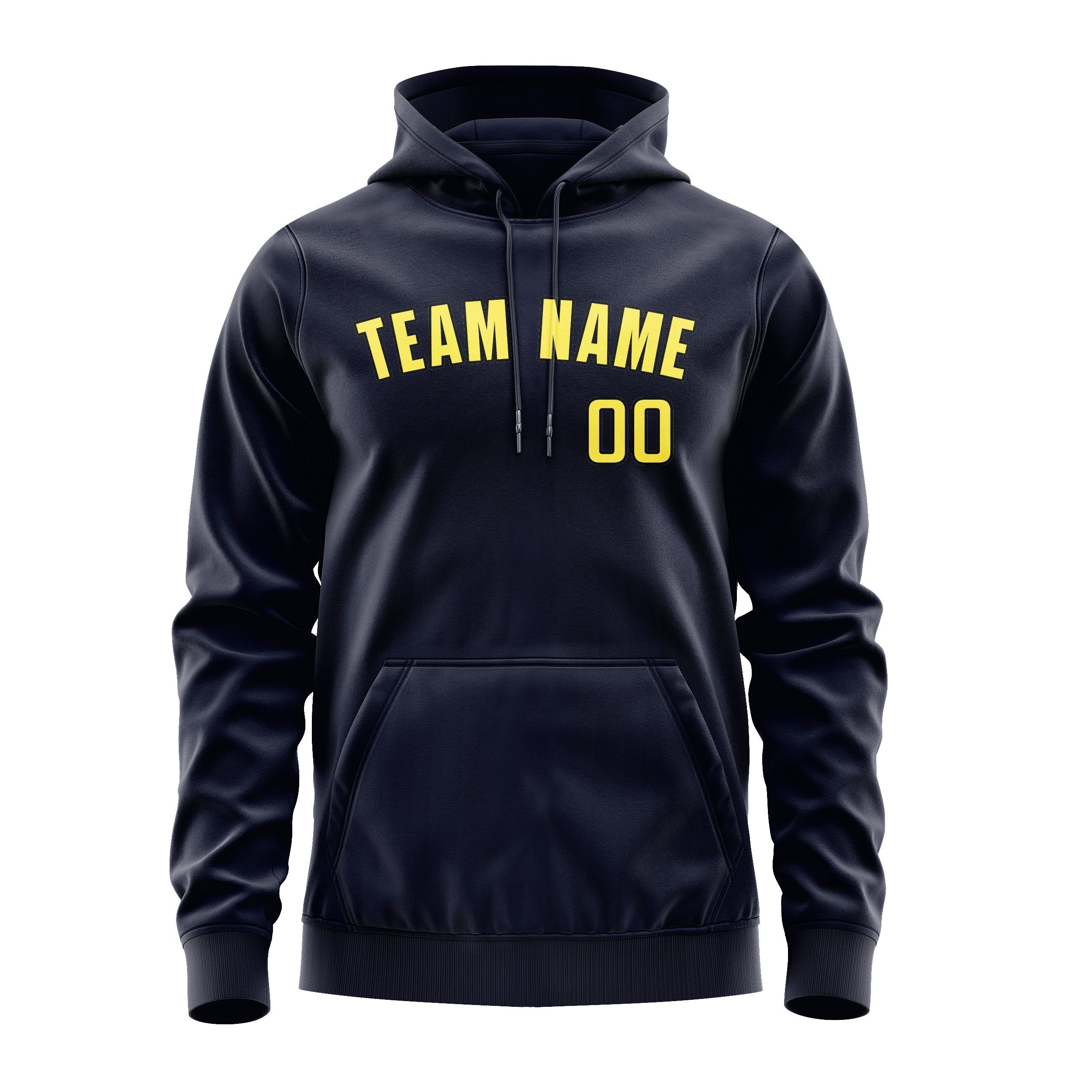 Custom Navy Light Yellow Hoodie