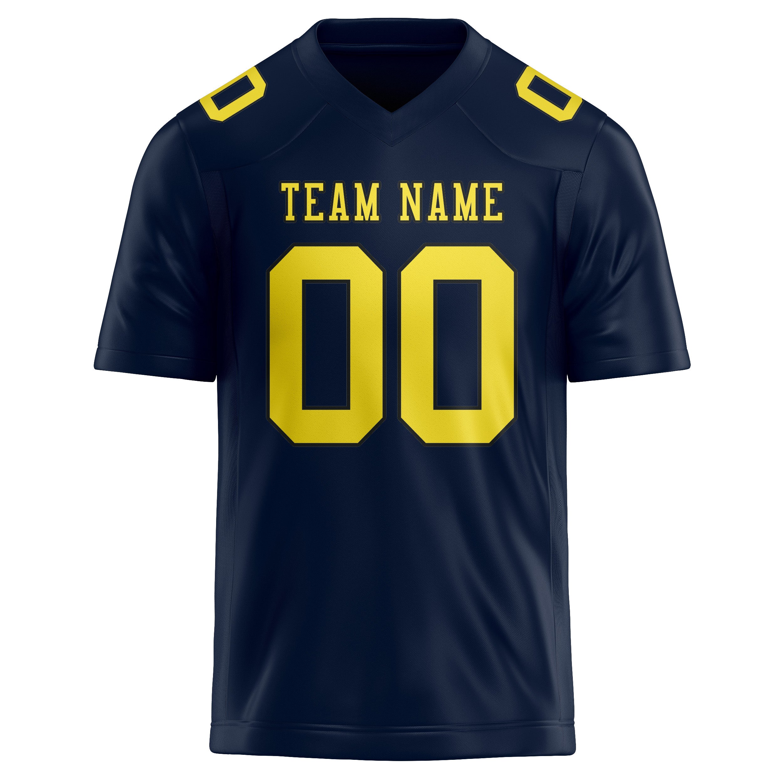 Custom Navy Light Yellow Football Jersey