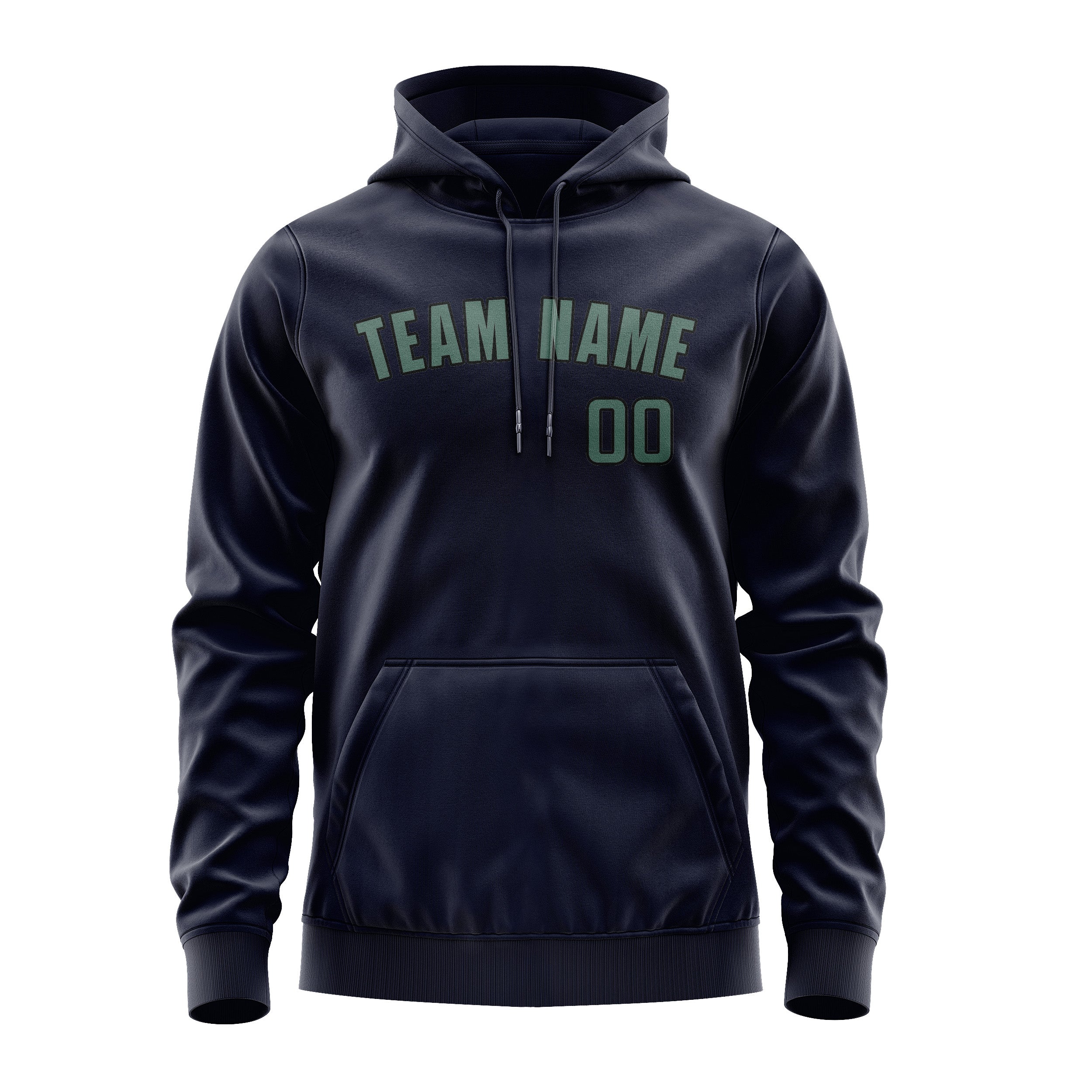 Custom Navy Blue Green Hoodie