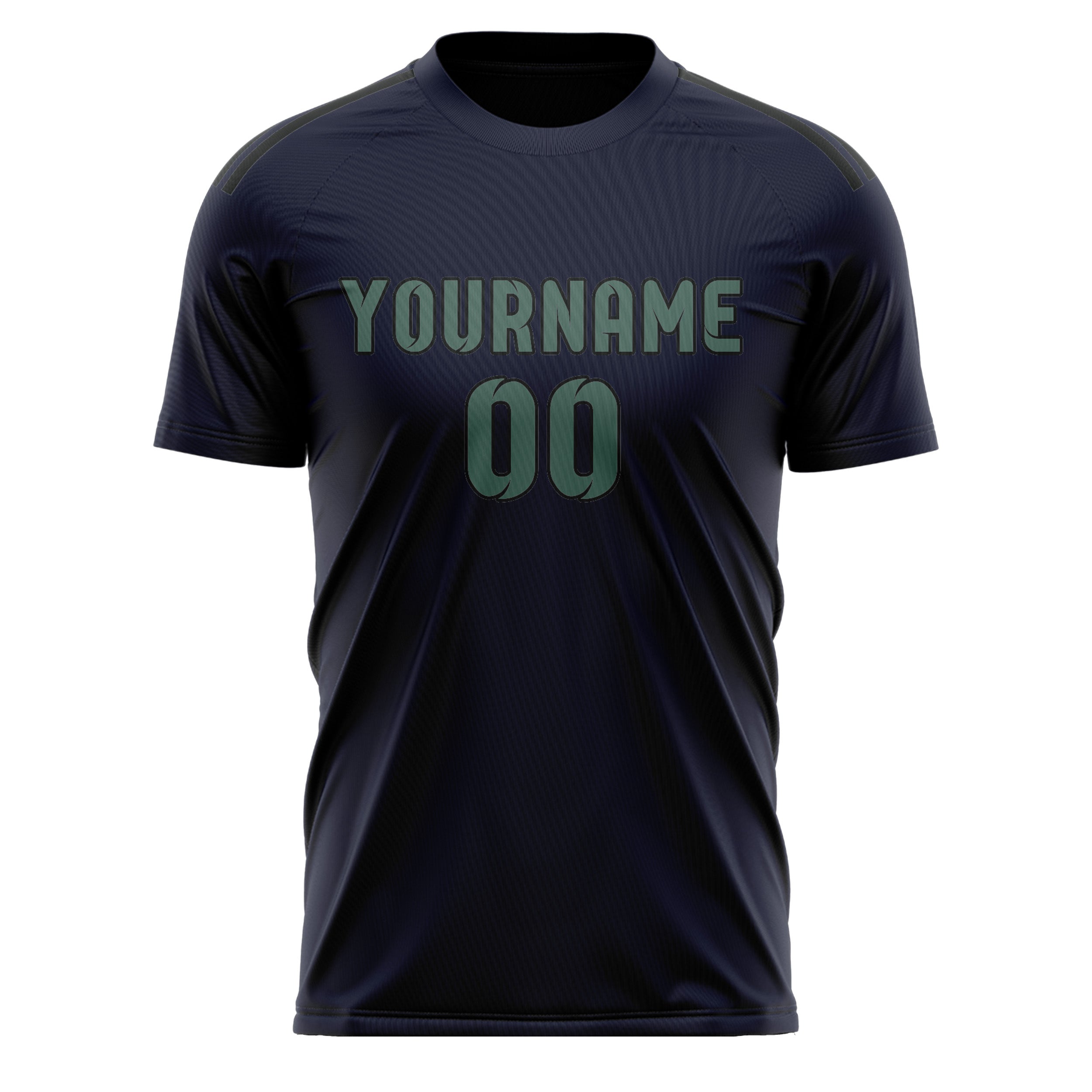 Custom Navy Blue Green Soccer Jersey