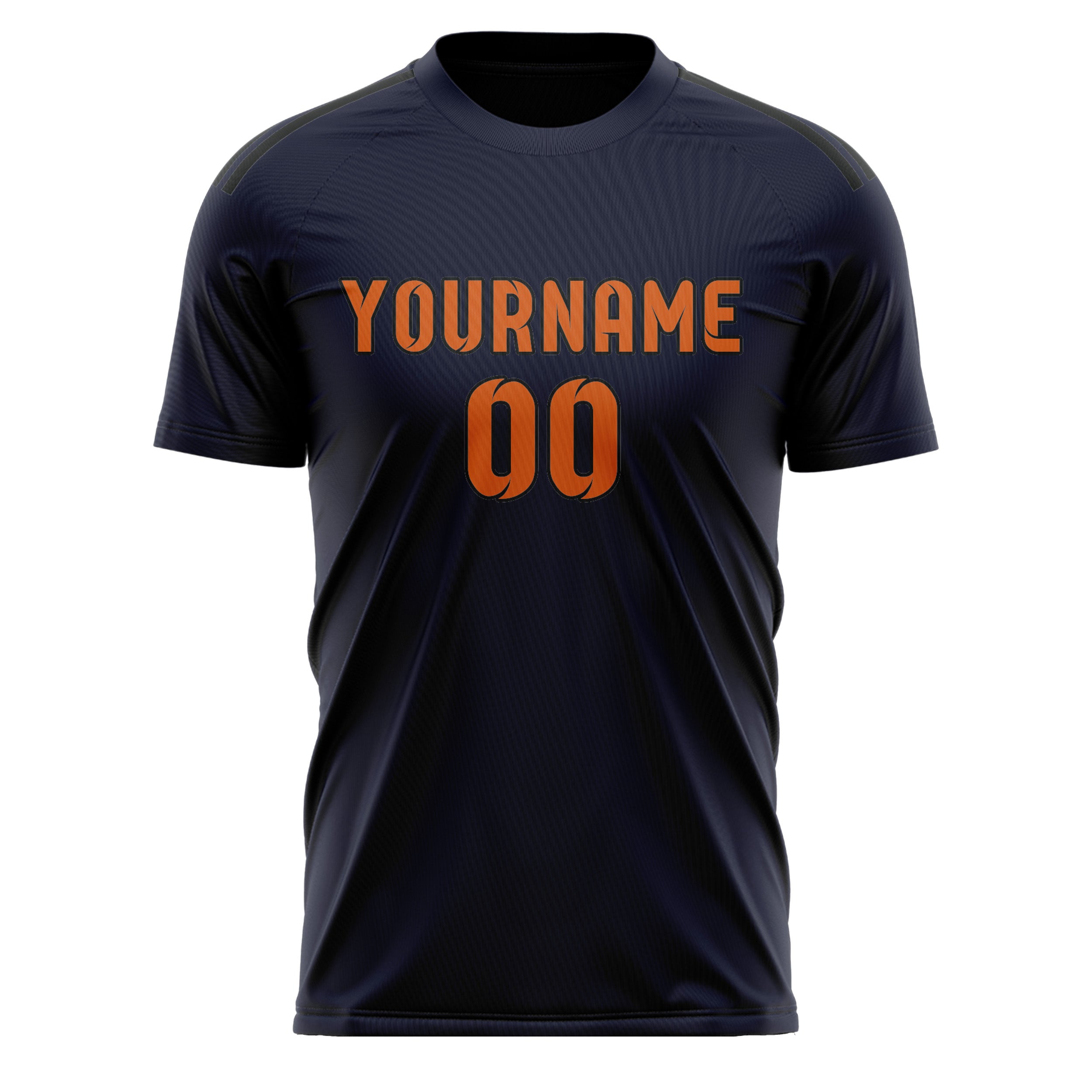Custom Navy Orange Soccer Jersey