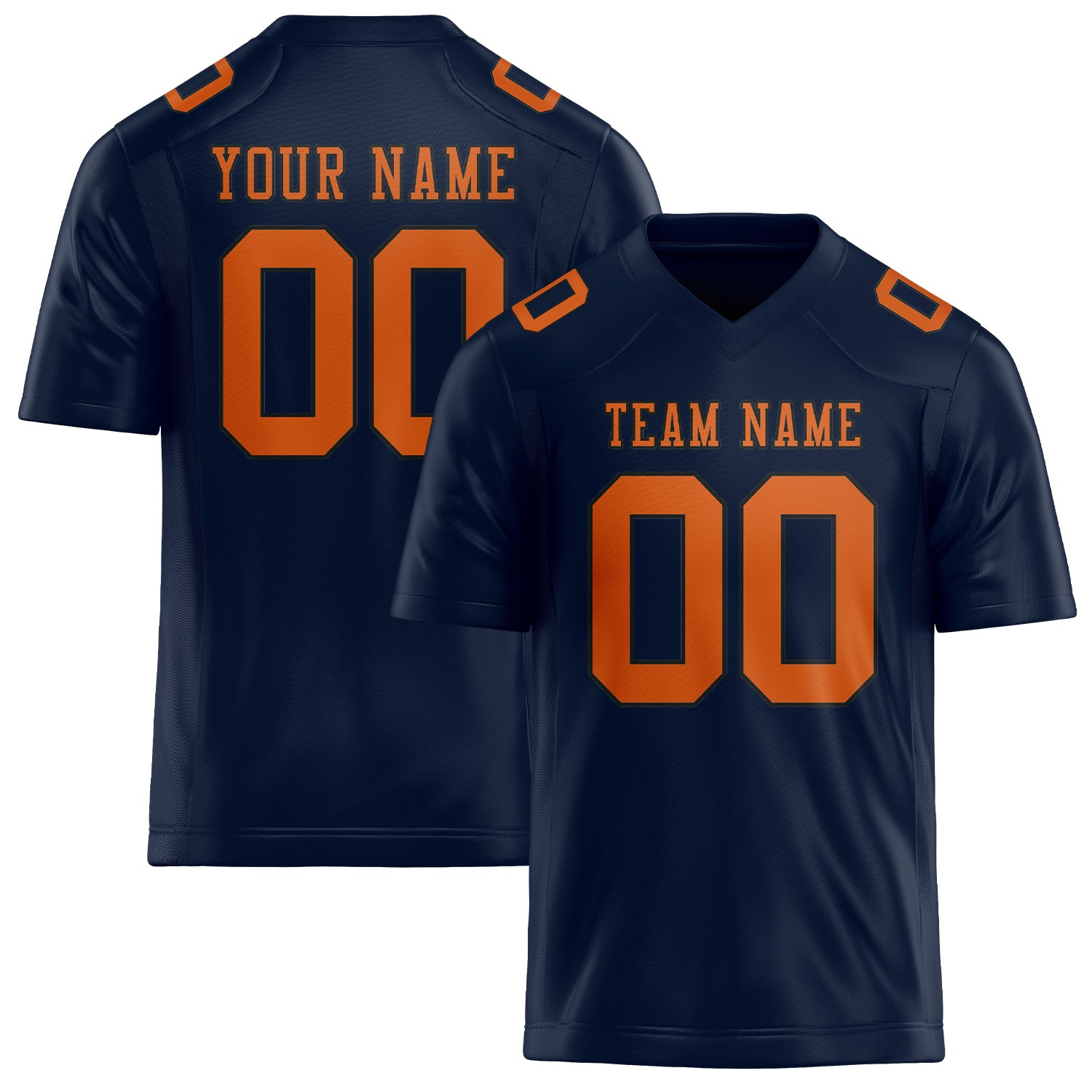 Custom Navy Orange Football Jersey