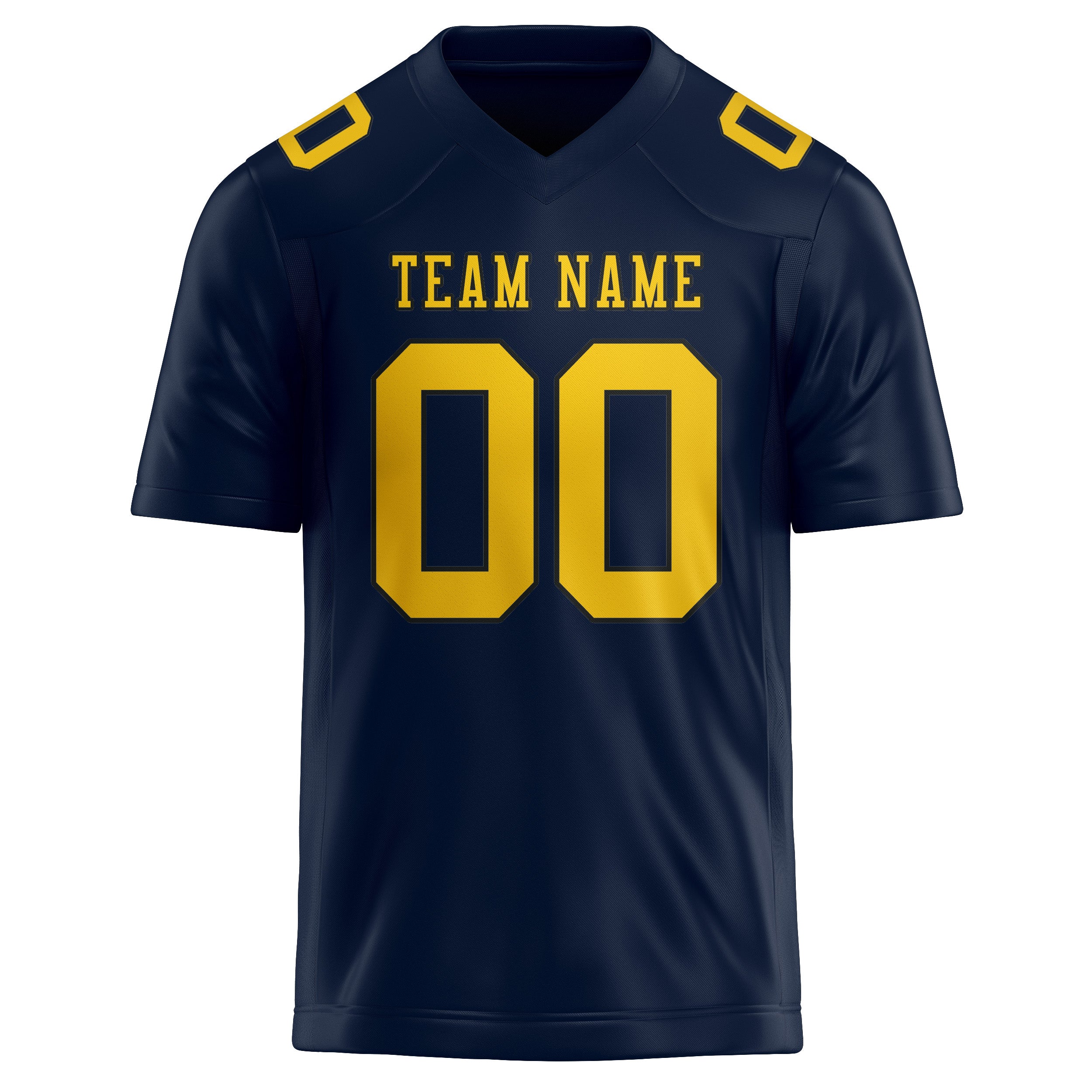 Custom Navy Gold Football Jersey