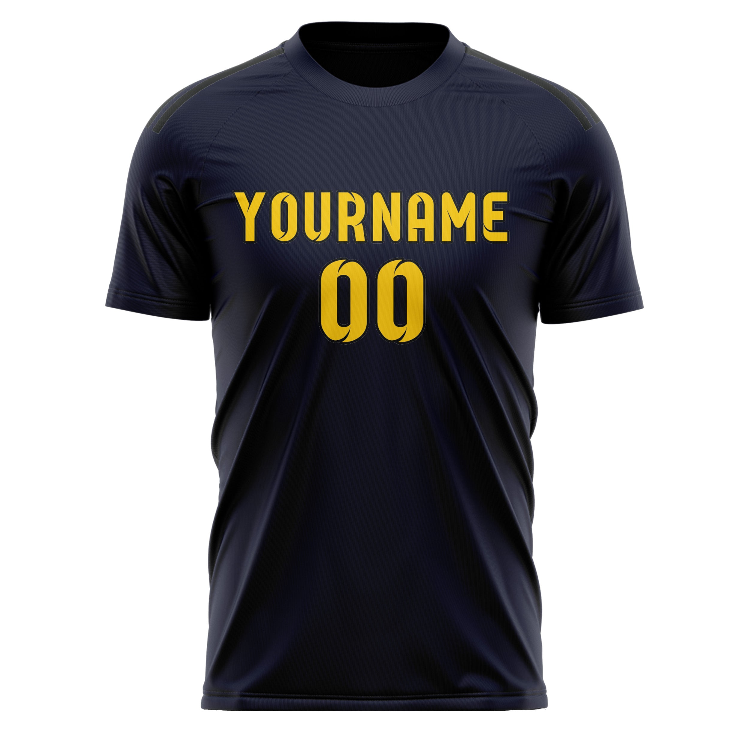 Custom Navy Gold Soccer Jersey