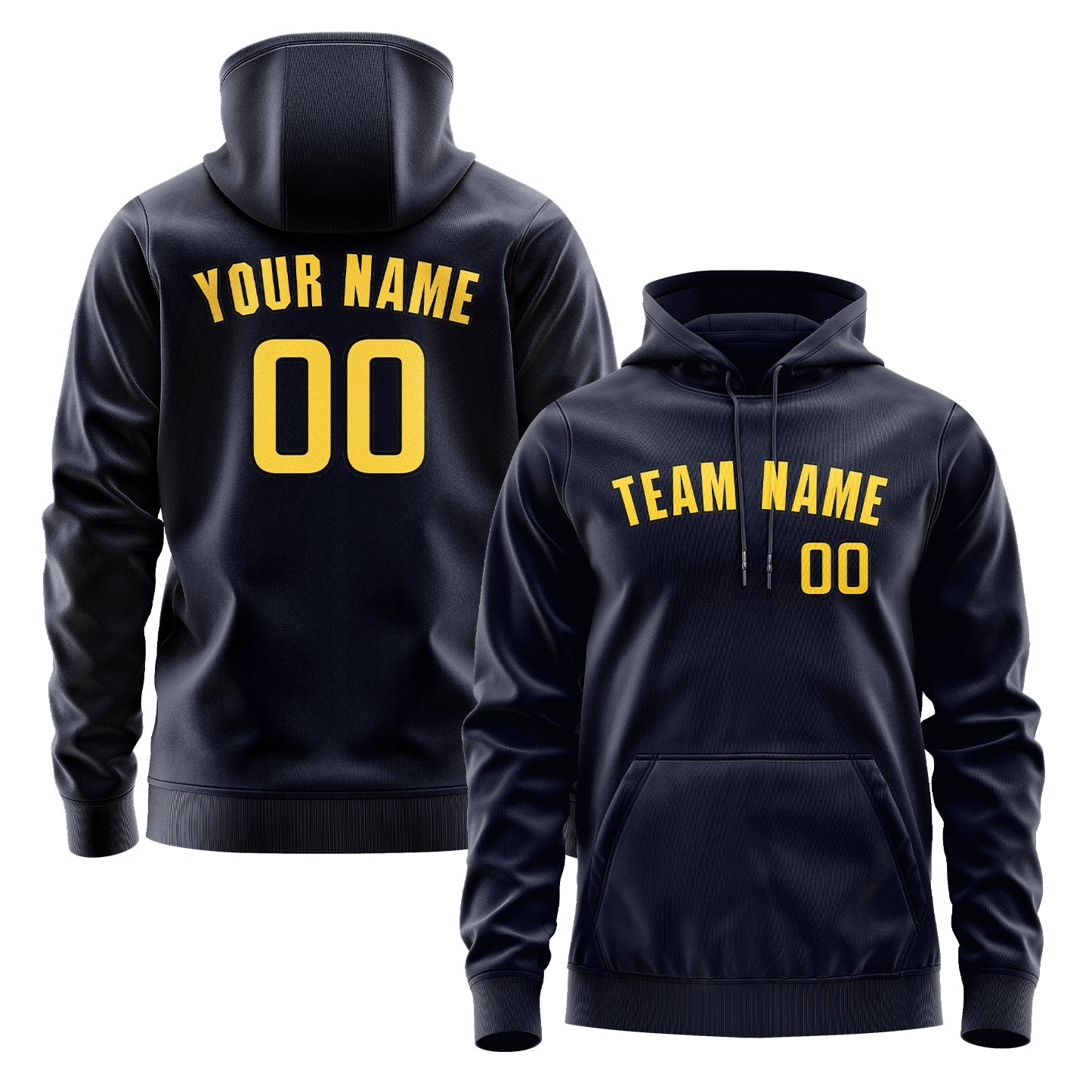 Custom Navy Gold Hoodie