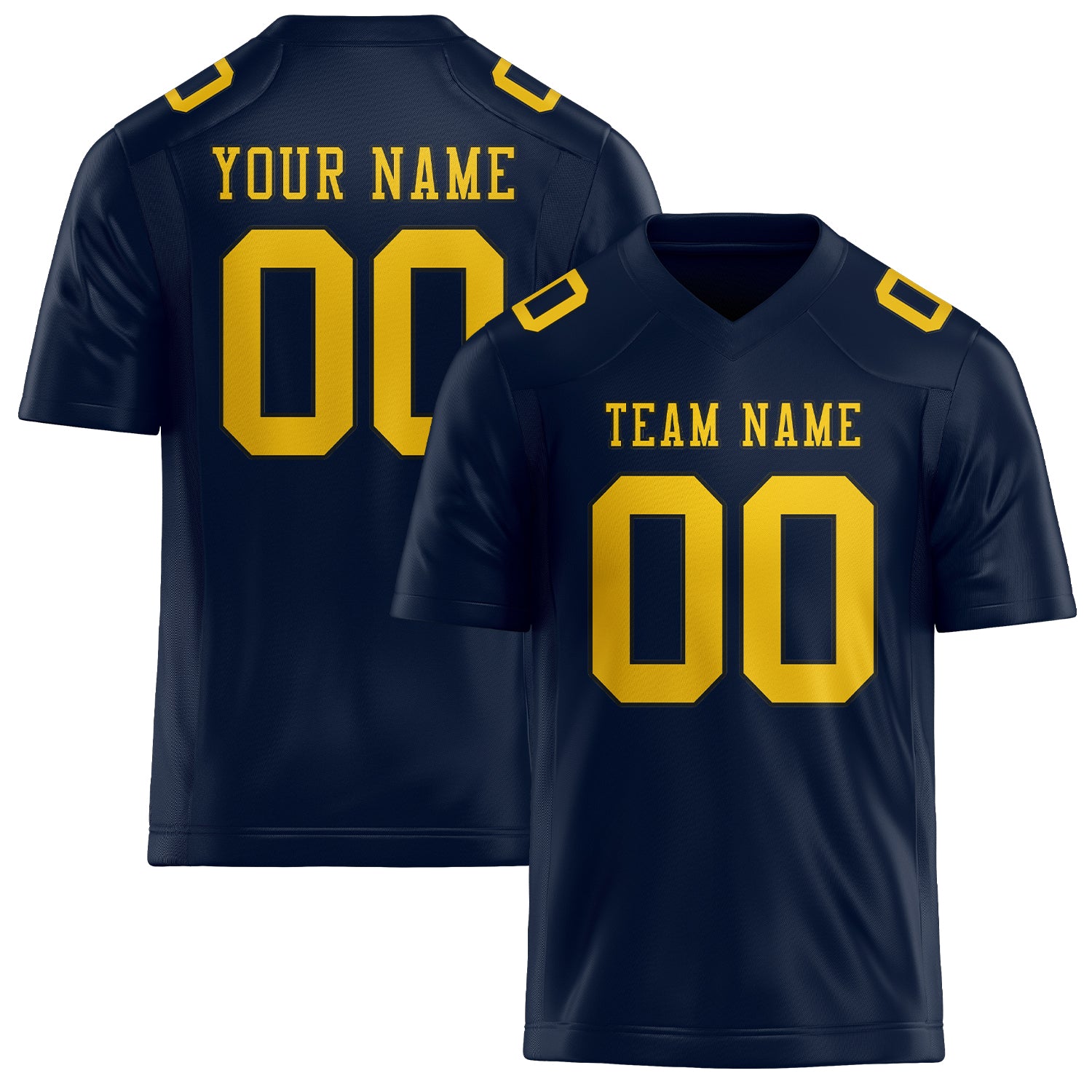 Custom Navy Gold Football Jersey