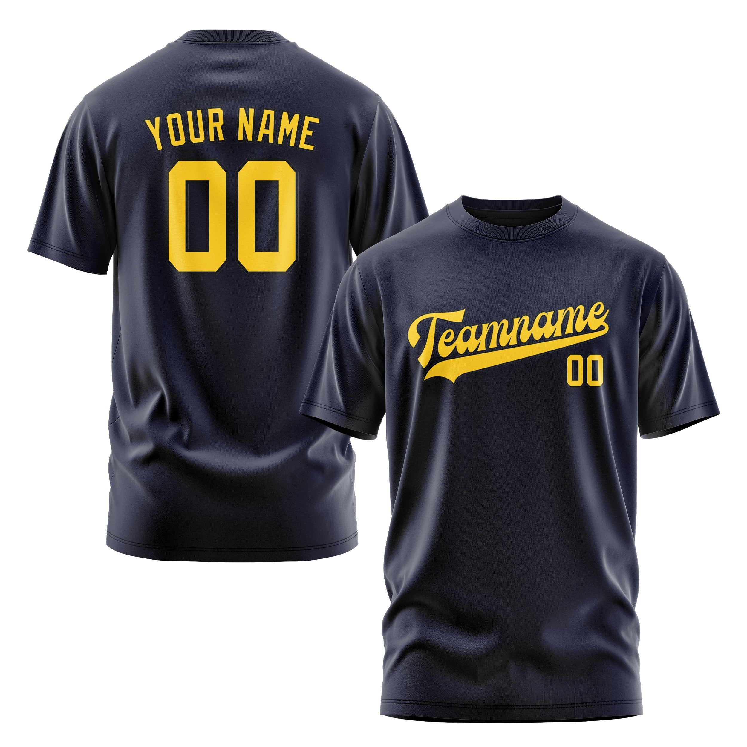 Custom Navy Gold T-Shirt