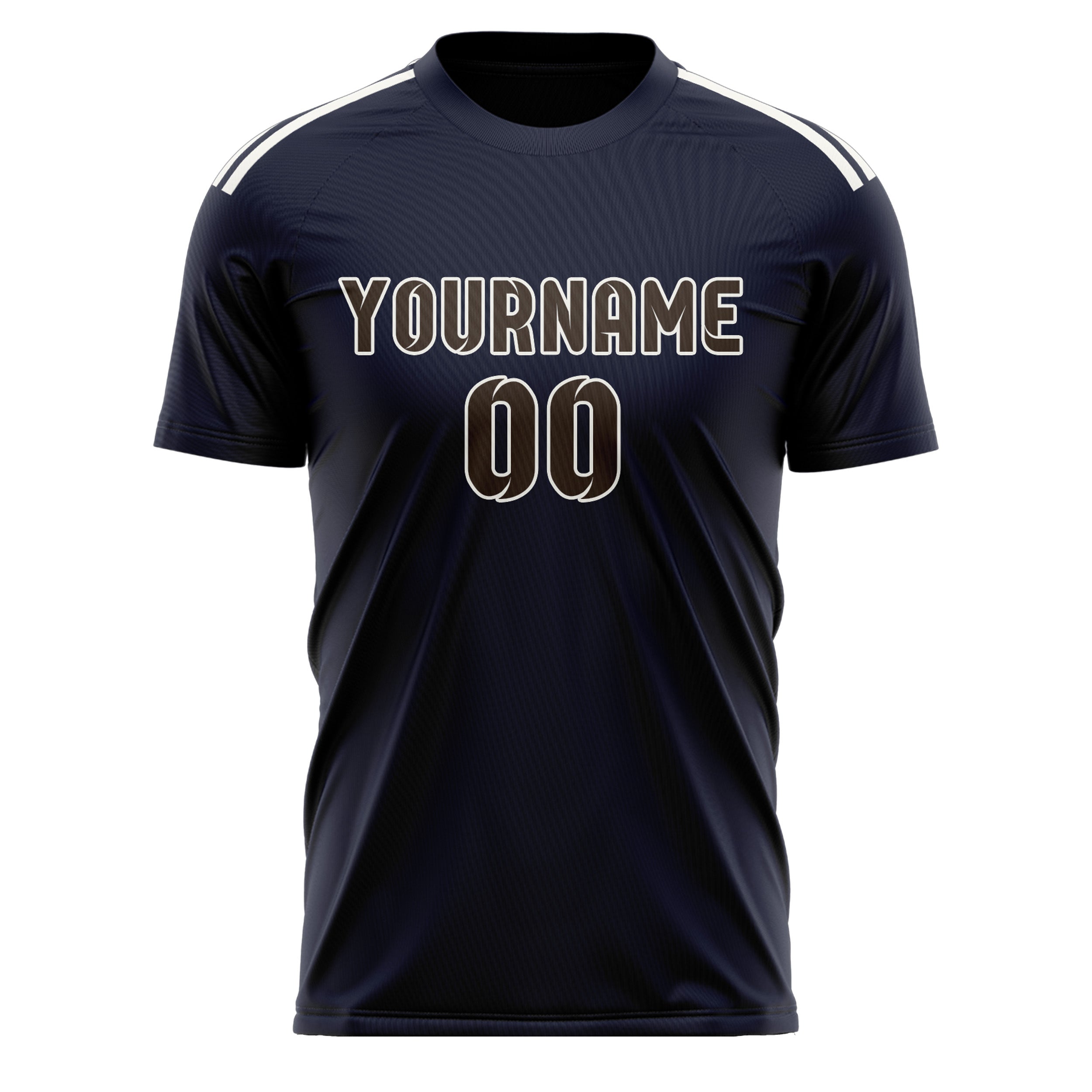 Custom Navy Brown Soccer Jersey