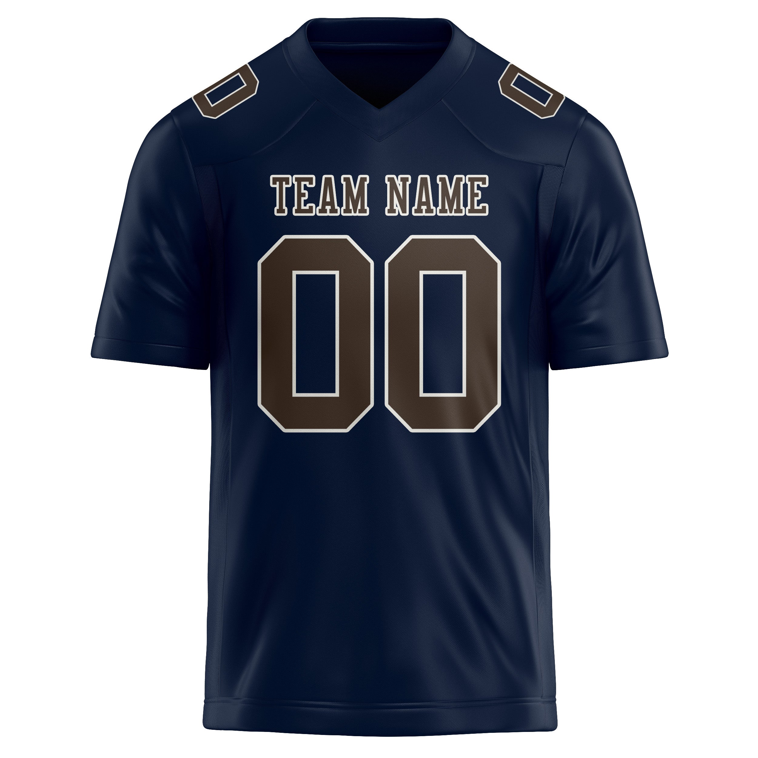 Custom Navy Brown Football Jersey