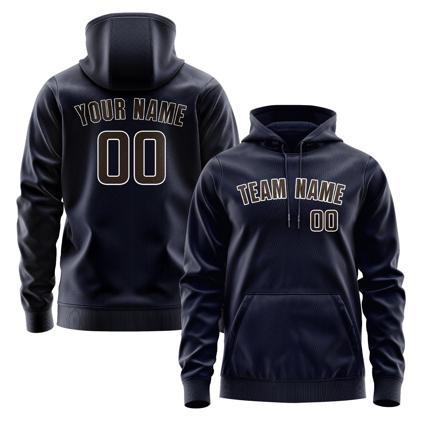 Custom Navy Brown Hoodie