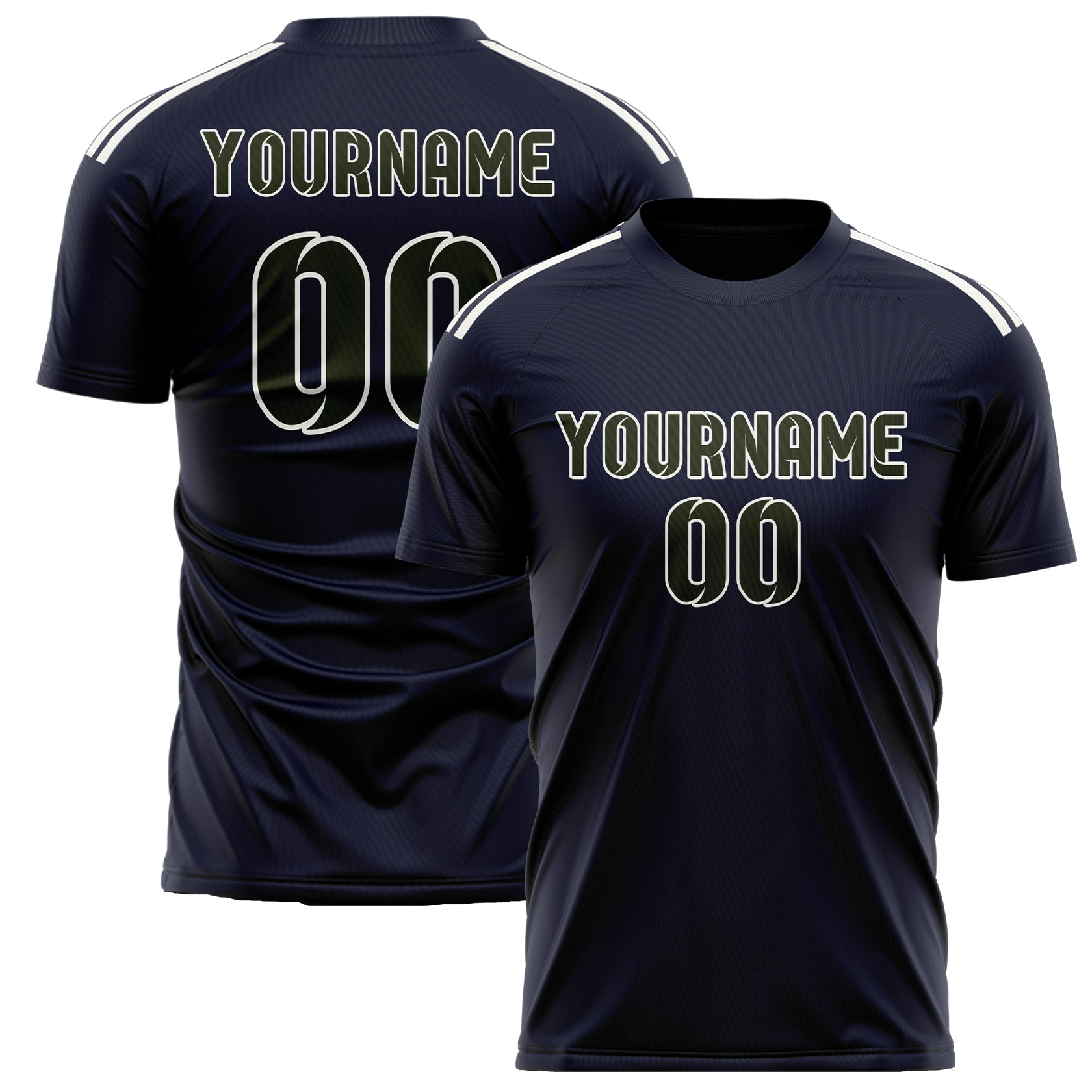 Custom Navy Olive Soccer Jersey