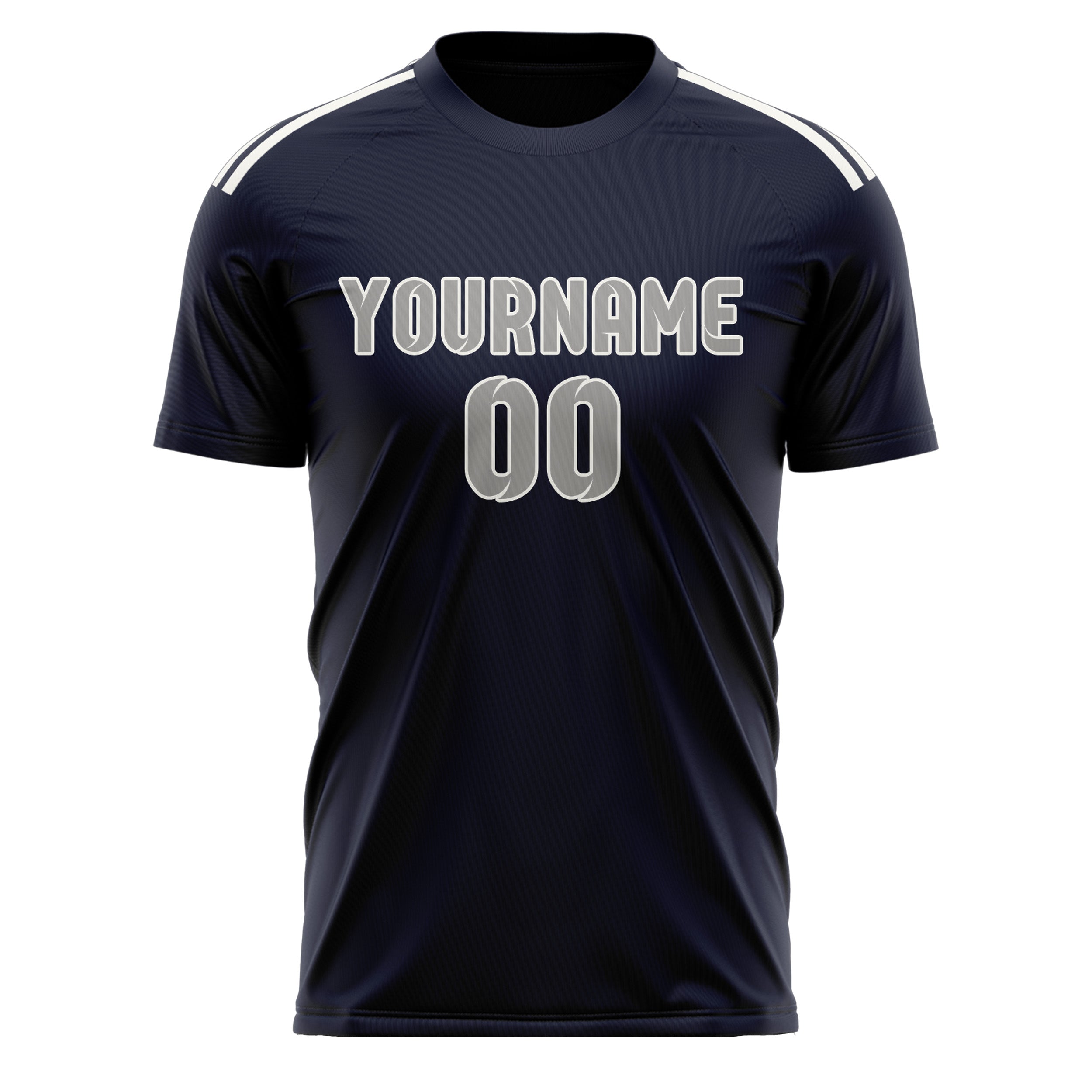 Custom Navy Gray Soccer Jersey