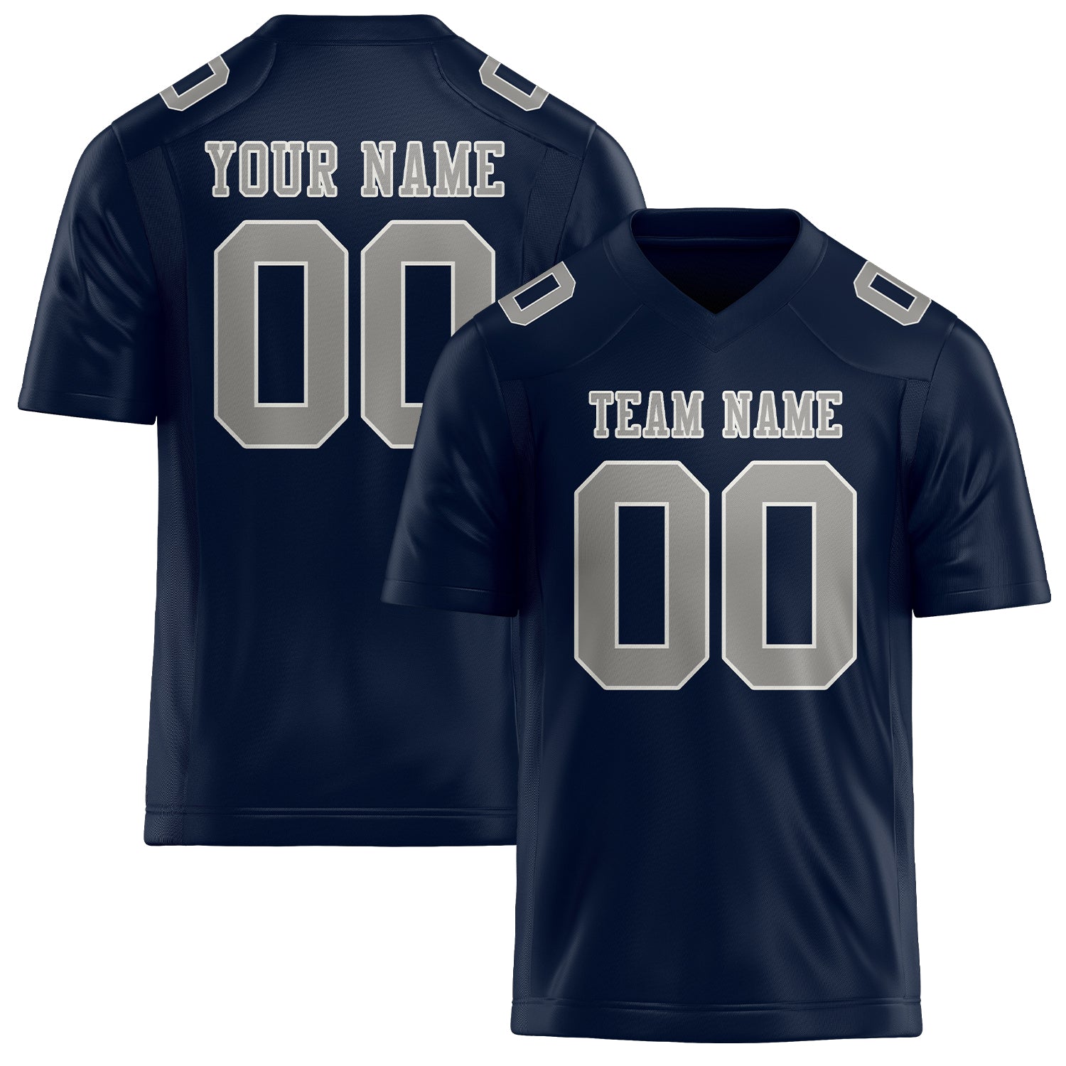 Custom Navy Gray Football Jersey