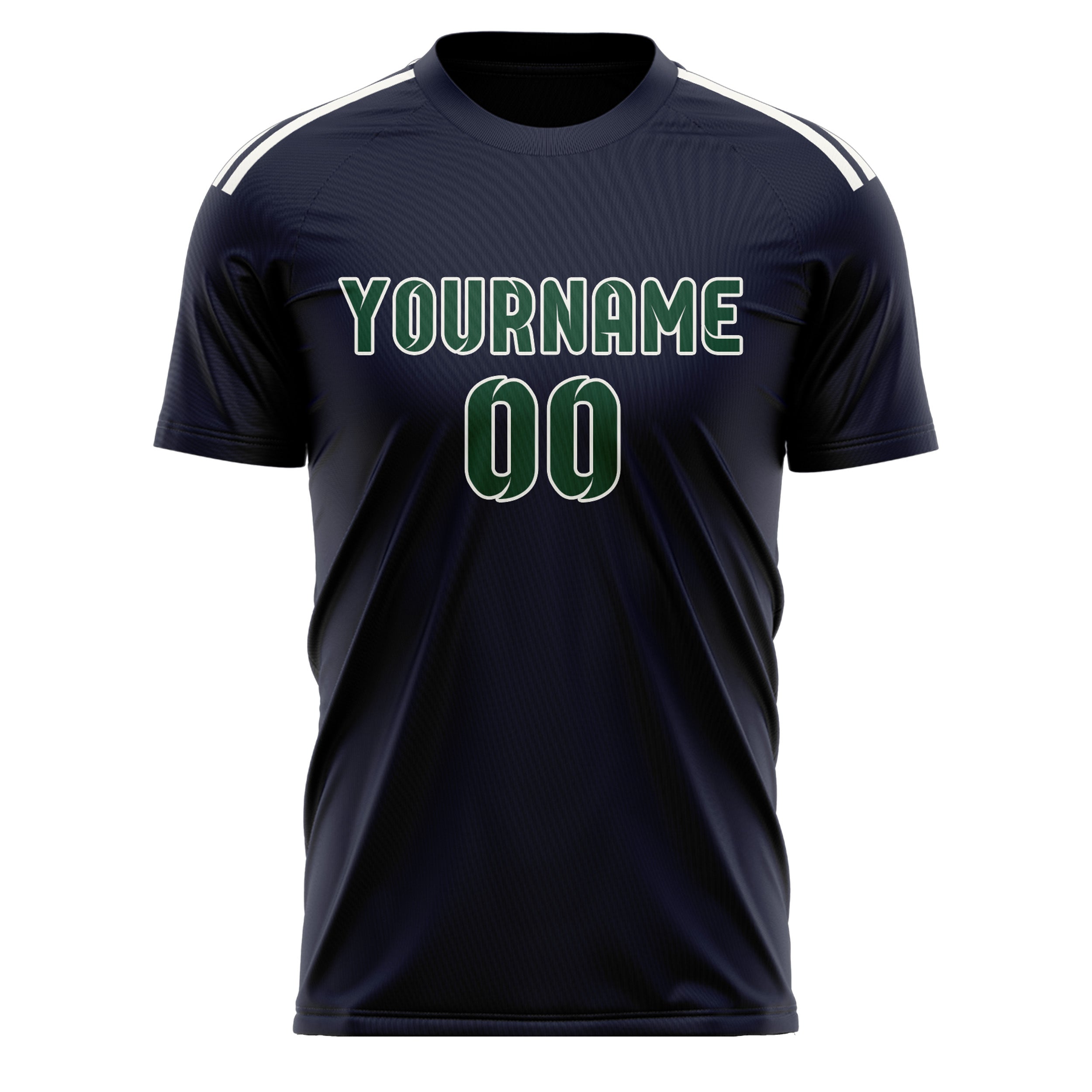 Custom Navy Green Soccer Jersey