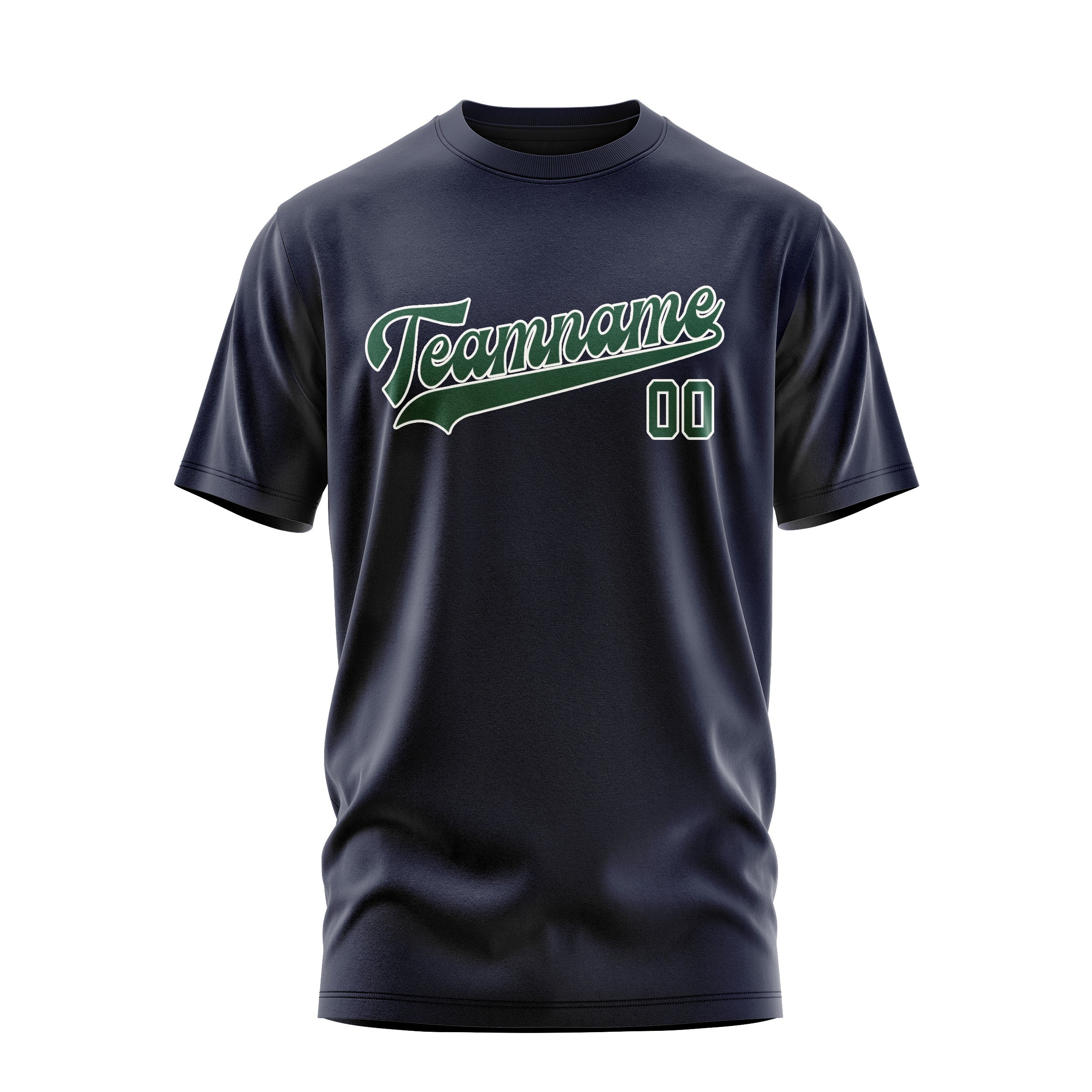 Custom Navy Green T-Shirt