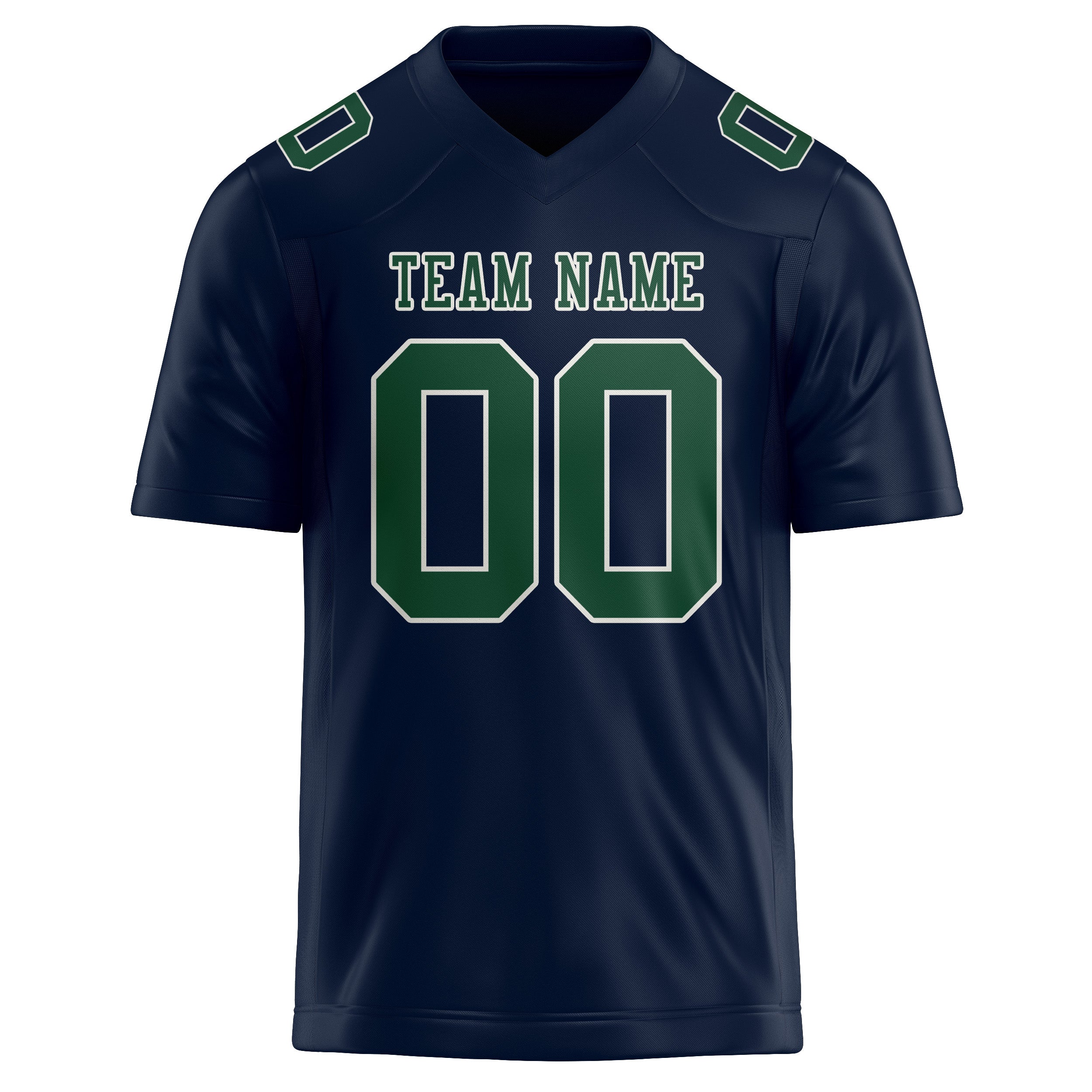 Custom Navy Green Football Jersey